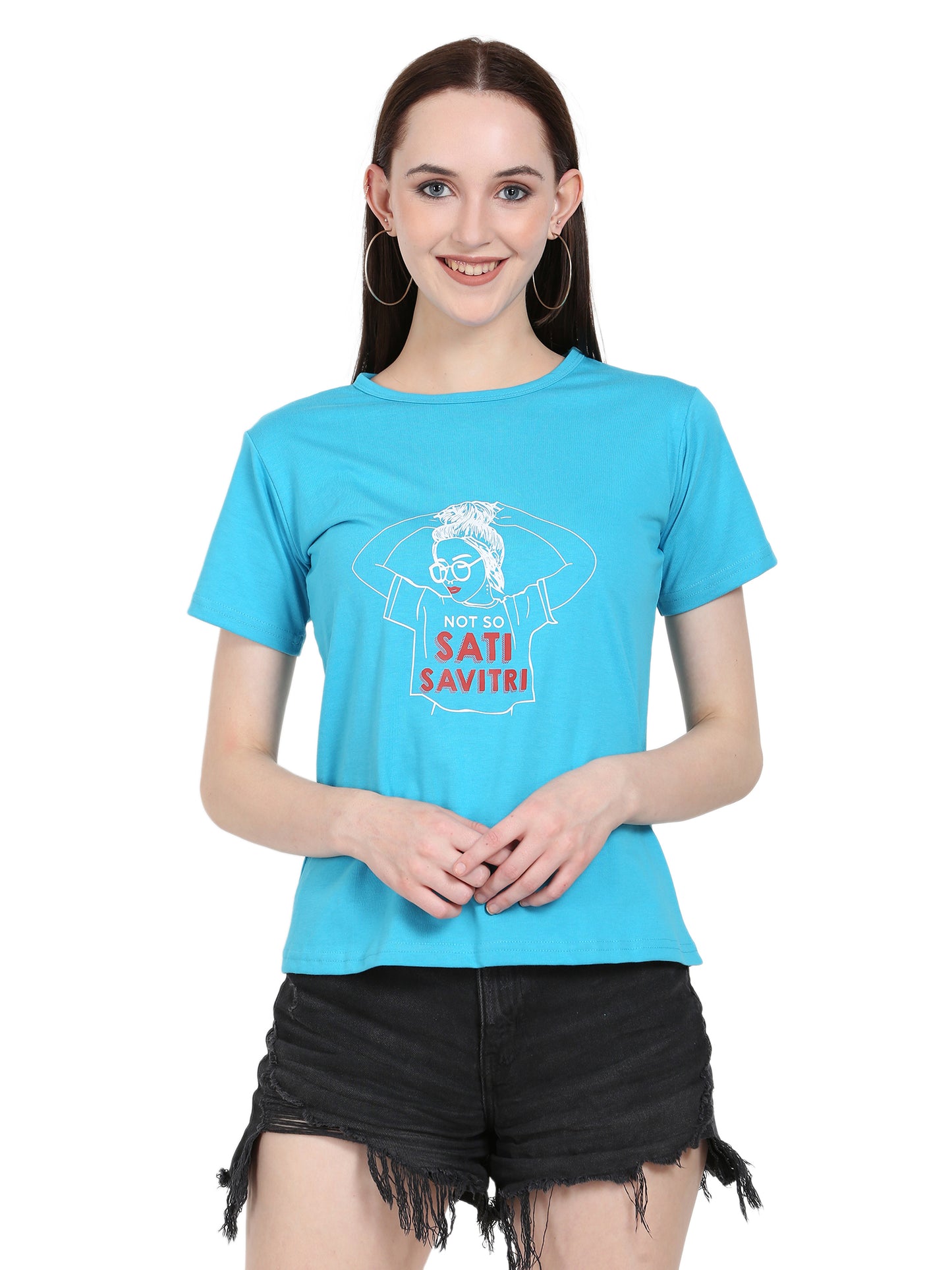 Women's Cotton Half-Sleeve Printed T-Shirt ā Everyday Comfort & Style