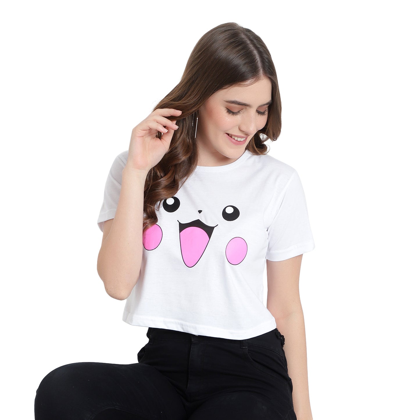 Women’s White Crop Top – Pure Cotton T-Shirt