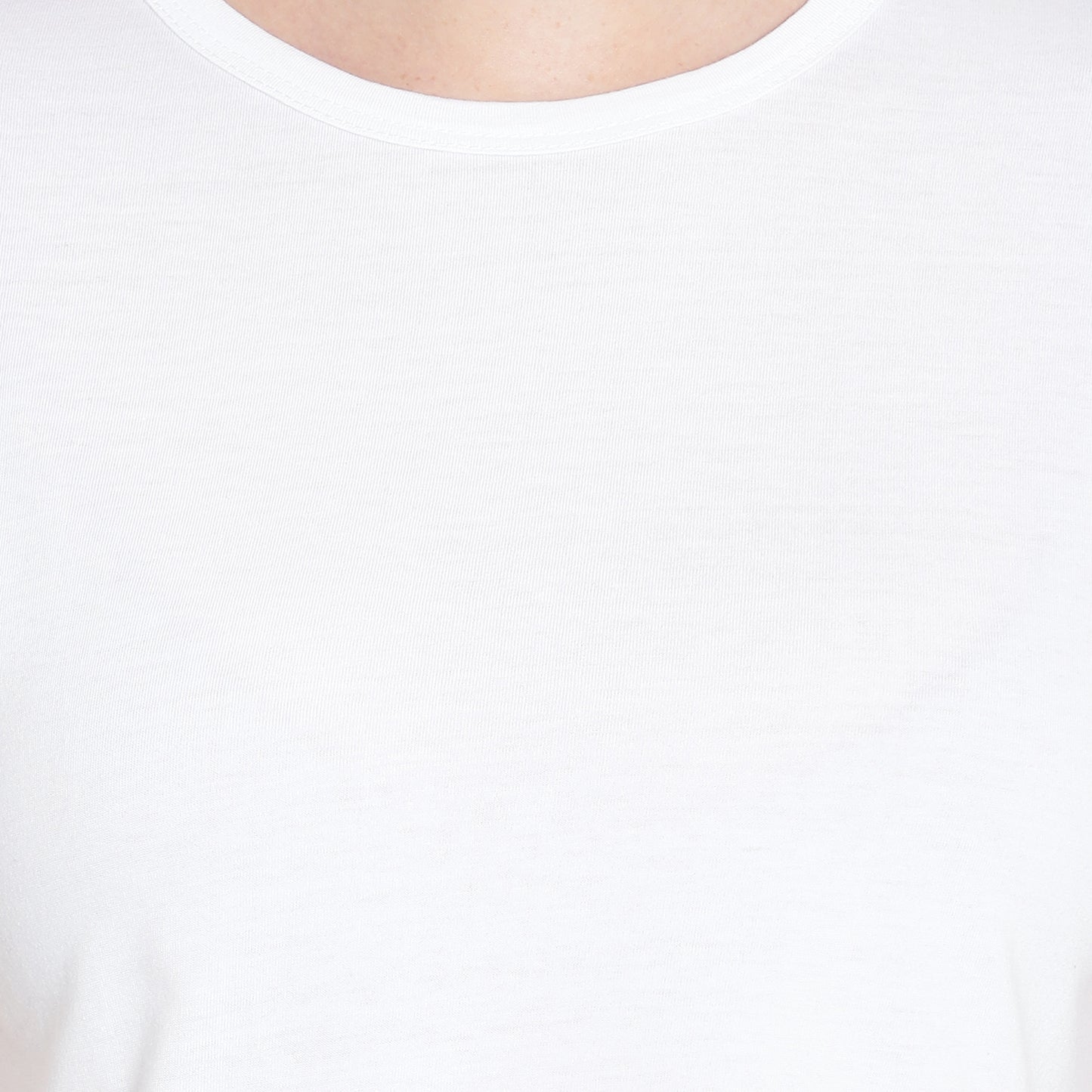 Women’s White Plain Crop Top – Pure Cotton T-Shirt