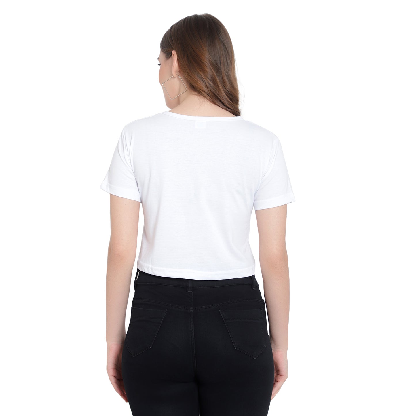 Women’s White Crop Top – Pure Cotton T-Shirt