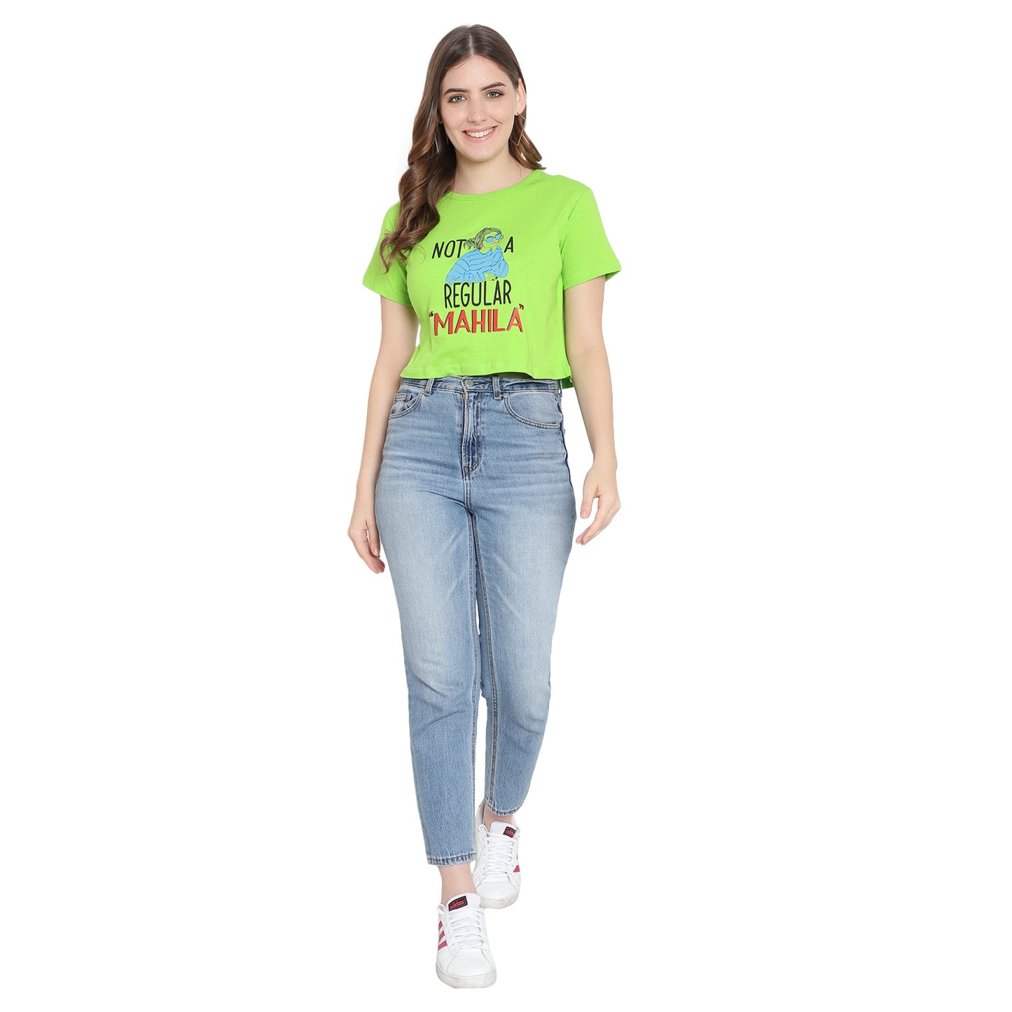 Women's Printed Crop Top | Stylish Cotton T-Shirt | Trendy Short Sleeve Tee