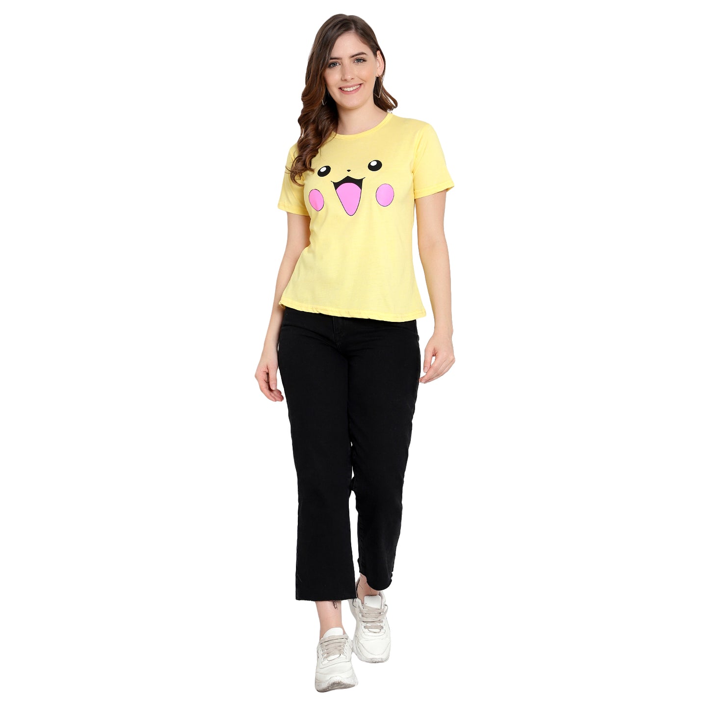Women's Yellow Color Half Sleeves Cotton T-Shirt – Modern & Trendy