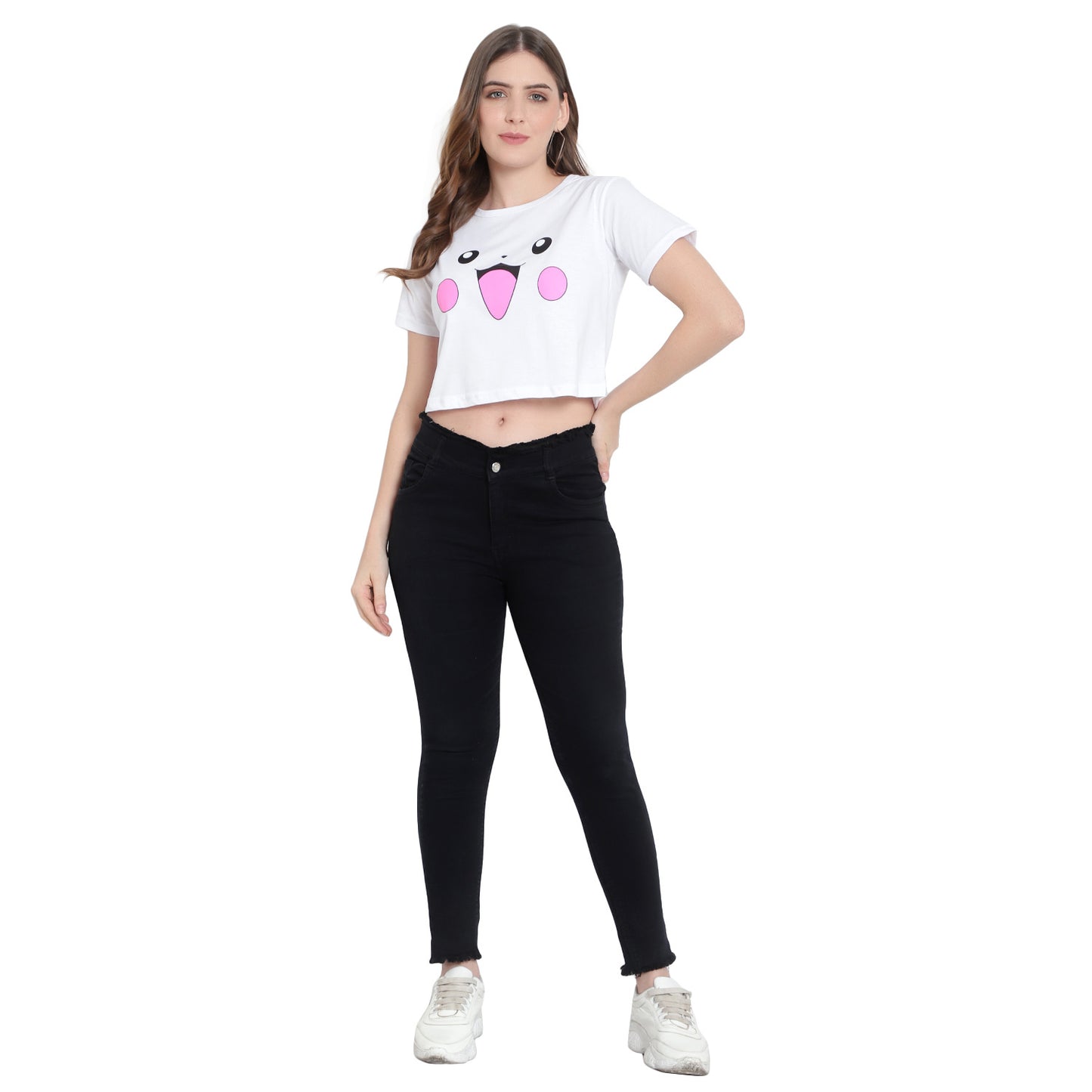 Women’s White Crop Top – Pure Cotton T-Shirt