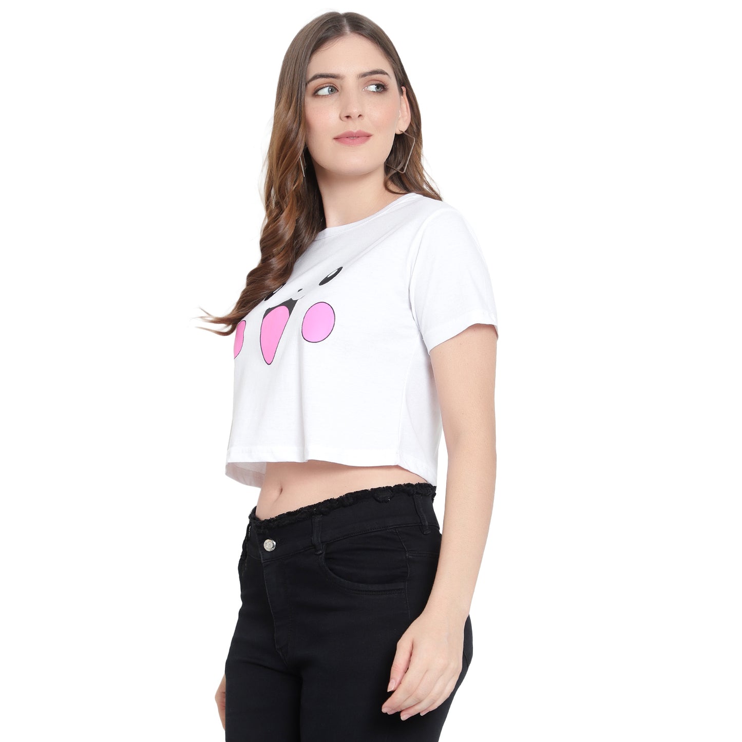 Women’s White Crop Top – Pure Cotton T-Shirt