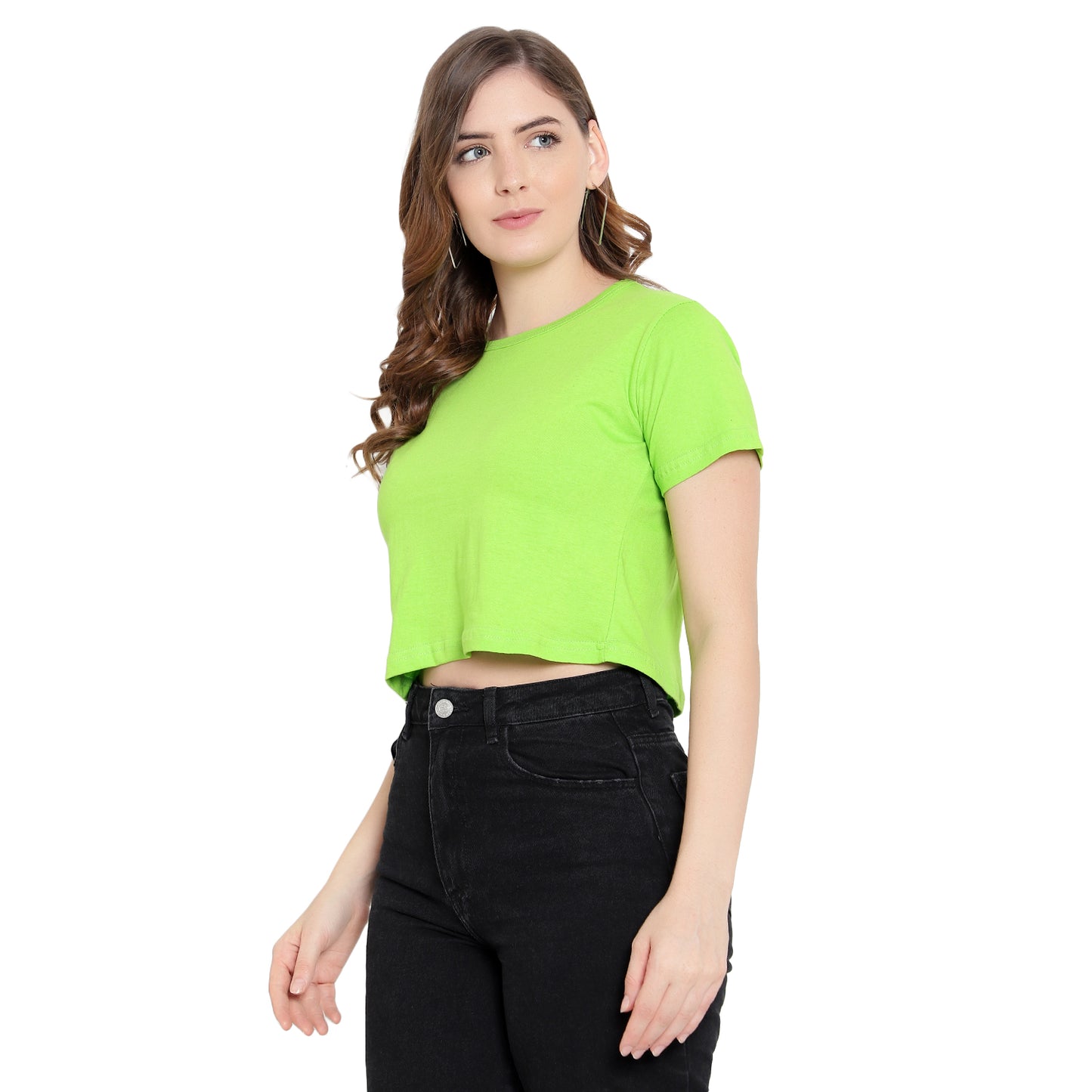 Women’s Neon-Plain Crop Top – Pure Cotton T-Shirt