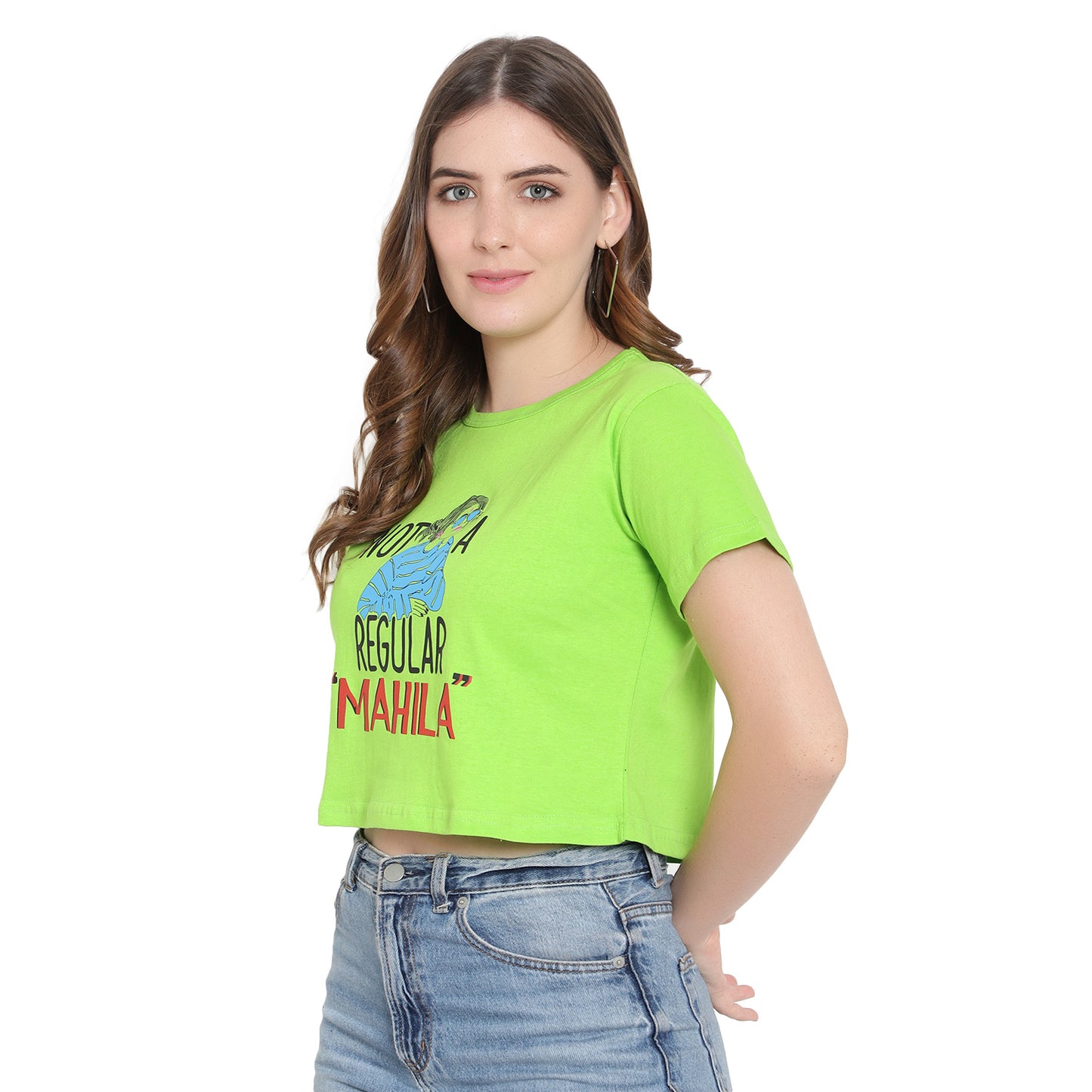 Women's Printed Crop Top | Stylish Cotton T-Shirt | Trendy Short Sleeve Tee