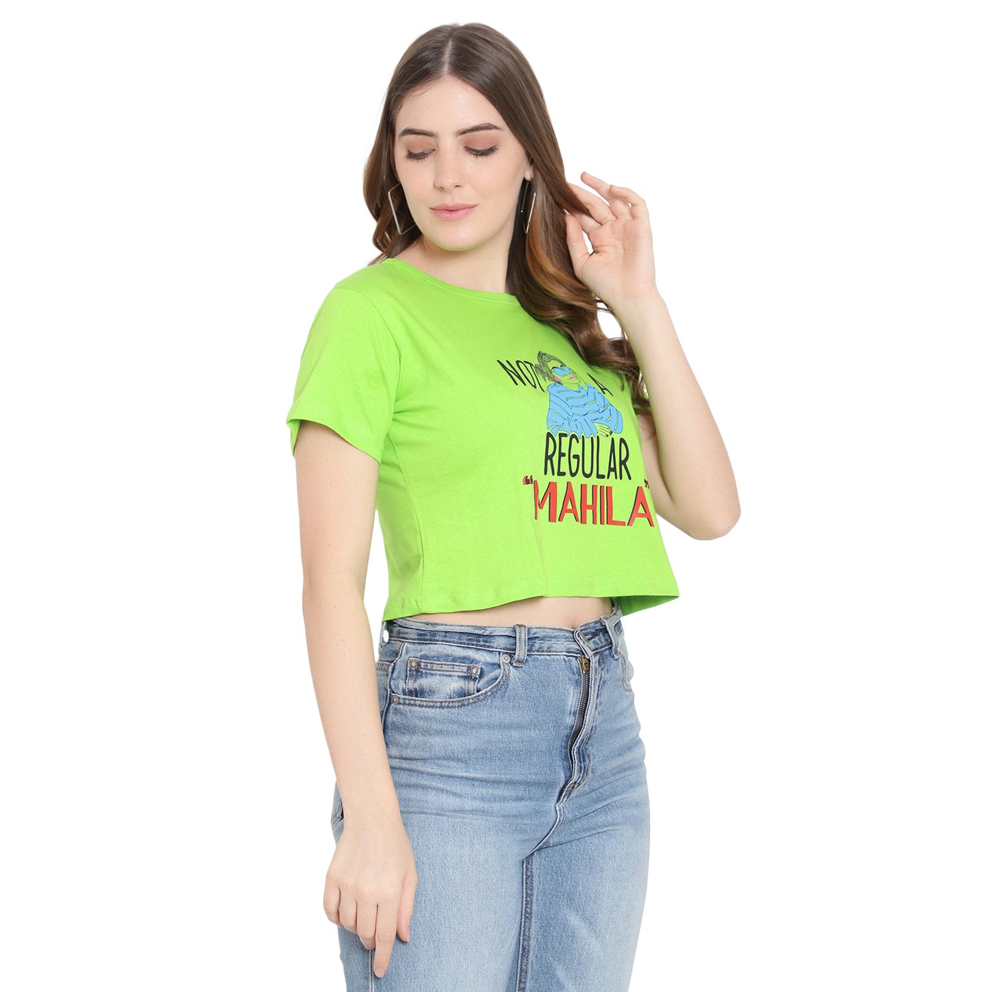 Women's Printed Crop Top | Stylish Cotton T-Shirt | Trendy Short Sleeve Tee