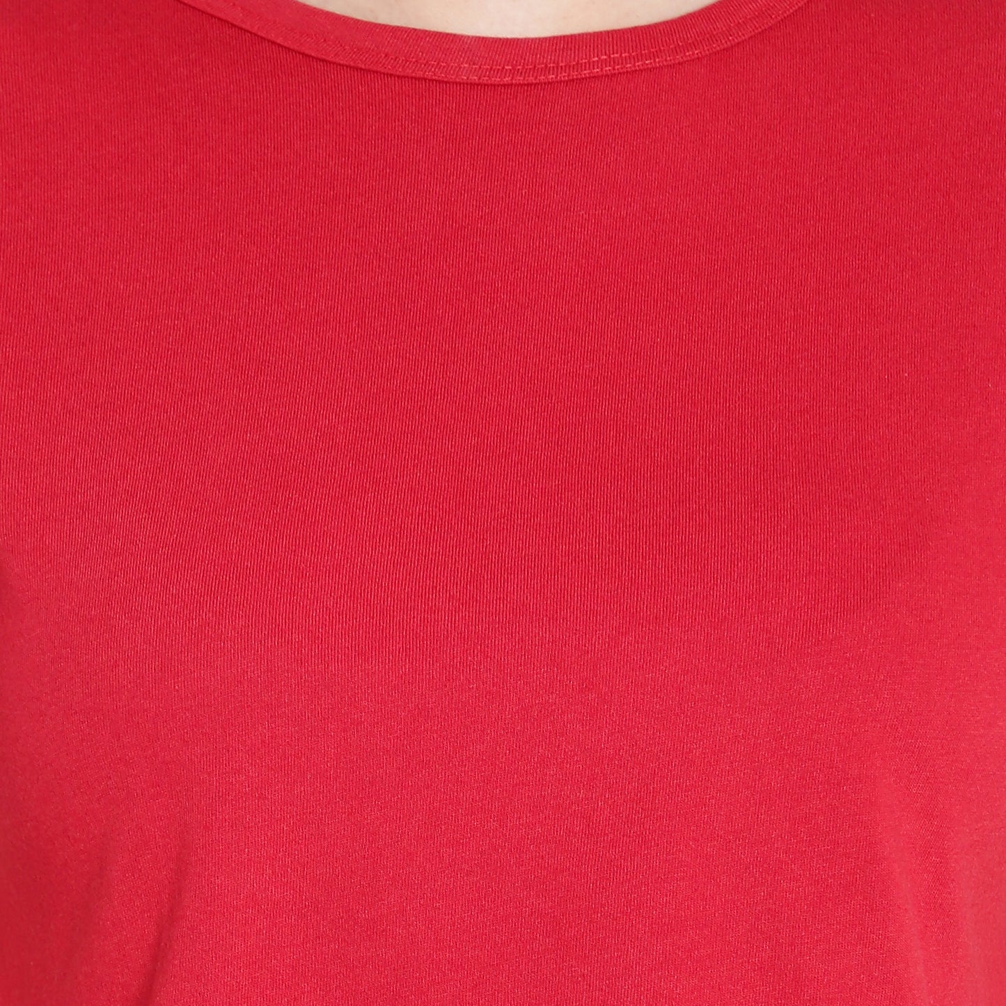 Women’s Maroon Plain Crop Top – Pure Cotton T-Shirt