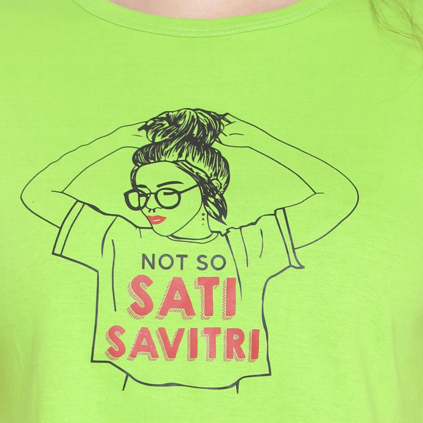 Women’s Printed Neon Crop Top – Pure Cotton T-Shirt