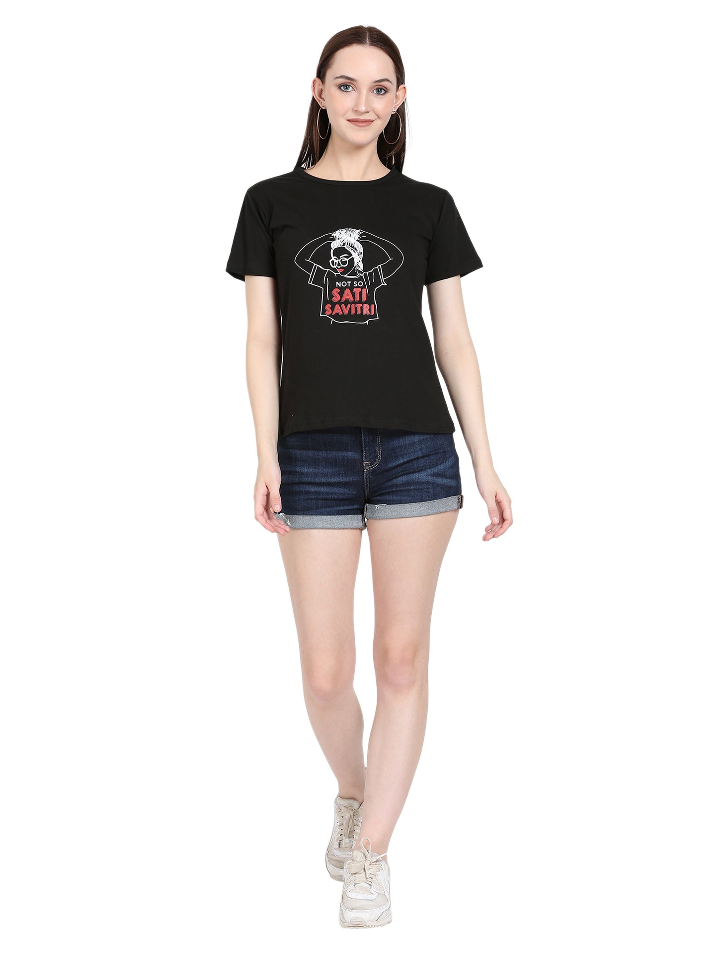 Women's Cotton Half-Sleeve Printed T-Shirt ā Everyday Comfort & Style