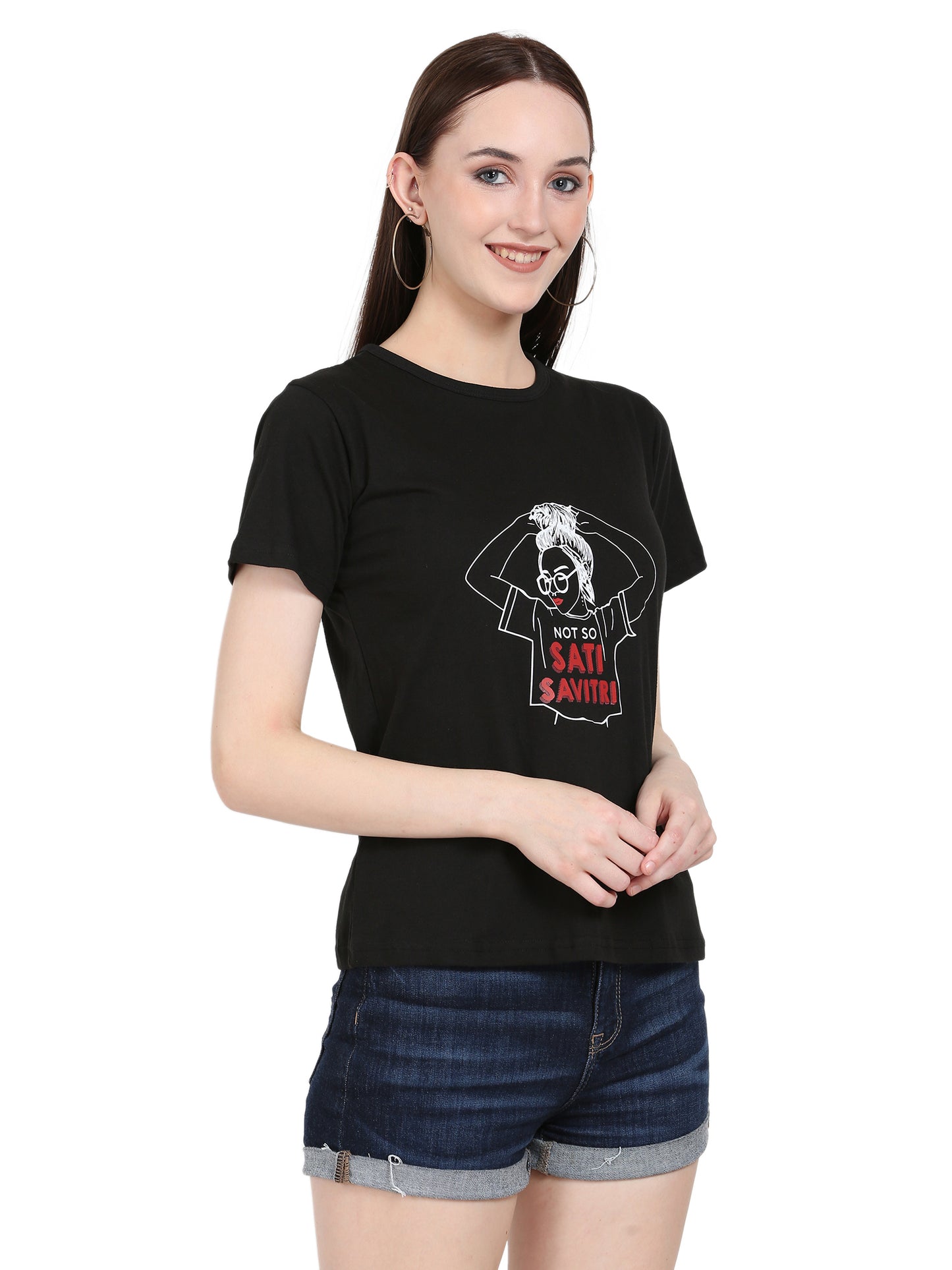 Women's Cotton Half-Sleeve Printed T-Shirt ā Everyday Comfort & Style