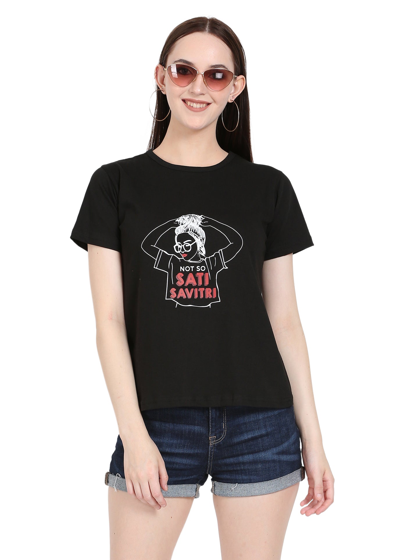 Women's Cotton Half-Sleeve Printed T-Shirt ā Everyday Comfort & Style