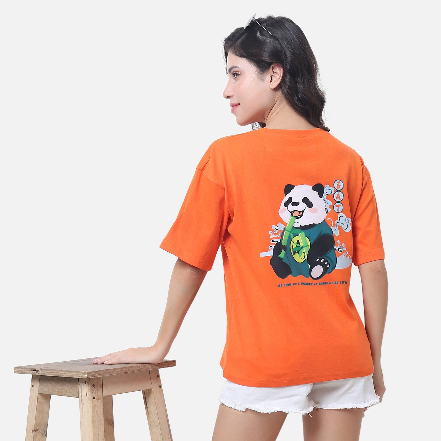 Playful Panda Graphic Oversized Tee Eat & Chill Edition