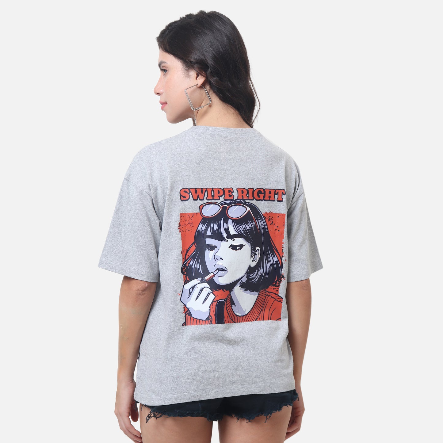 Swipe Right Graphic Tee Grey Pop Art Edition