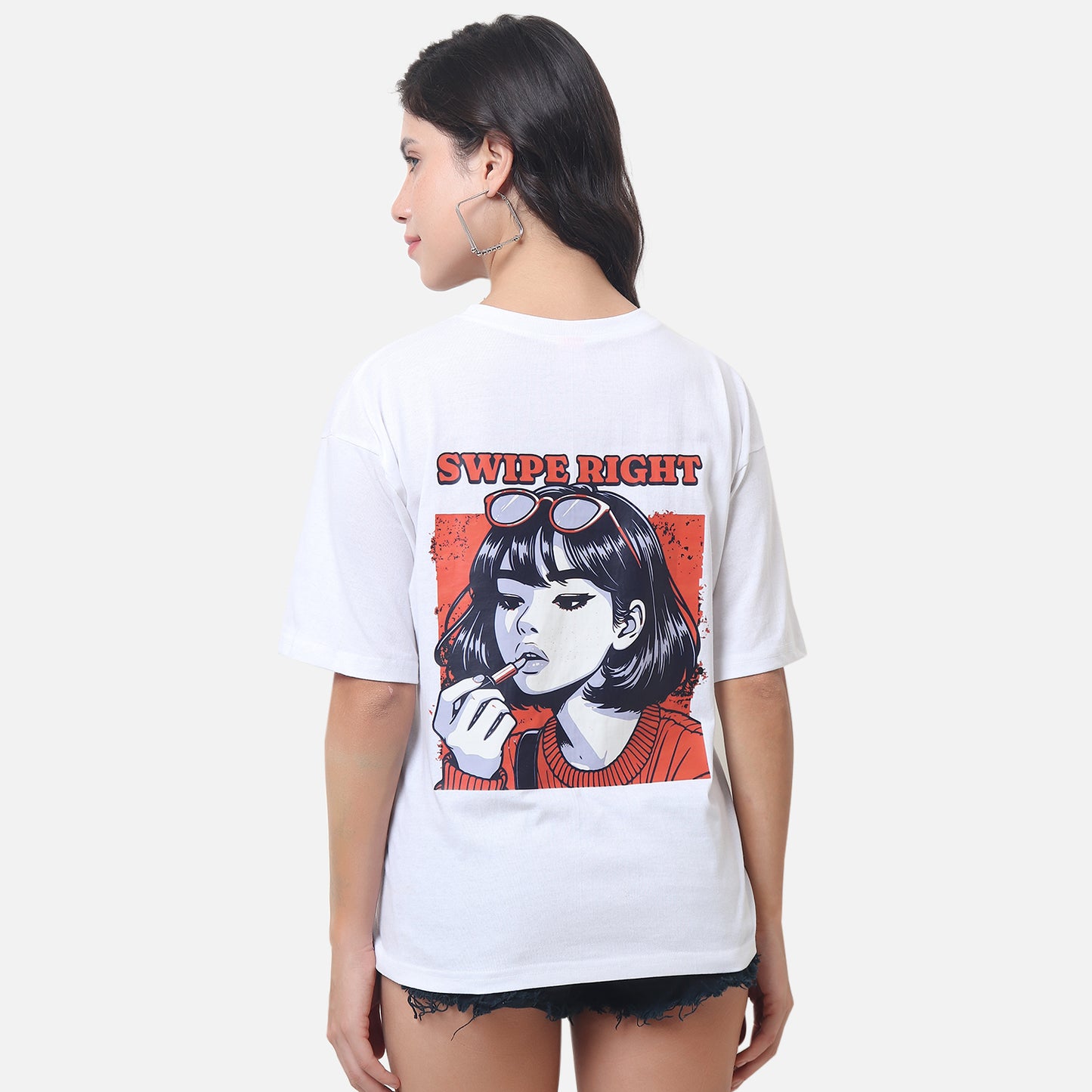 Swipe Right Graphic Tee White Edition
