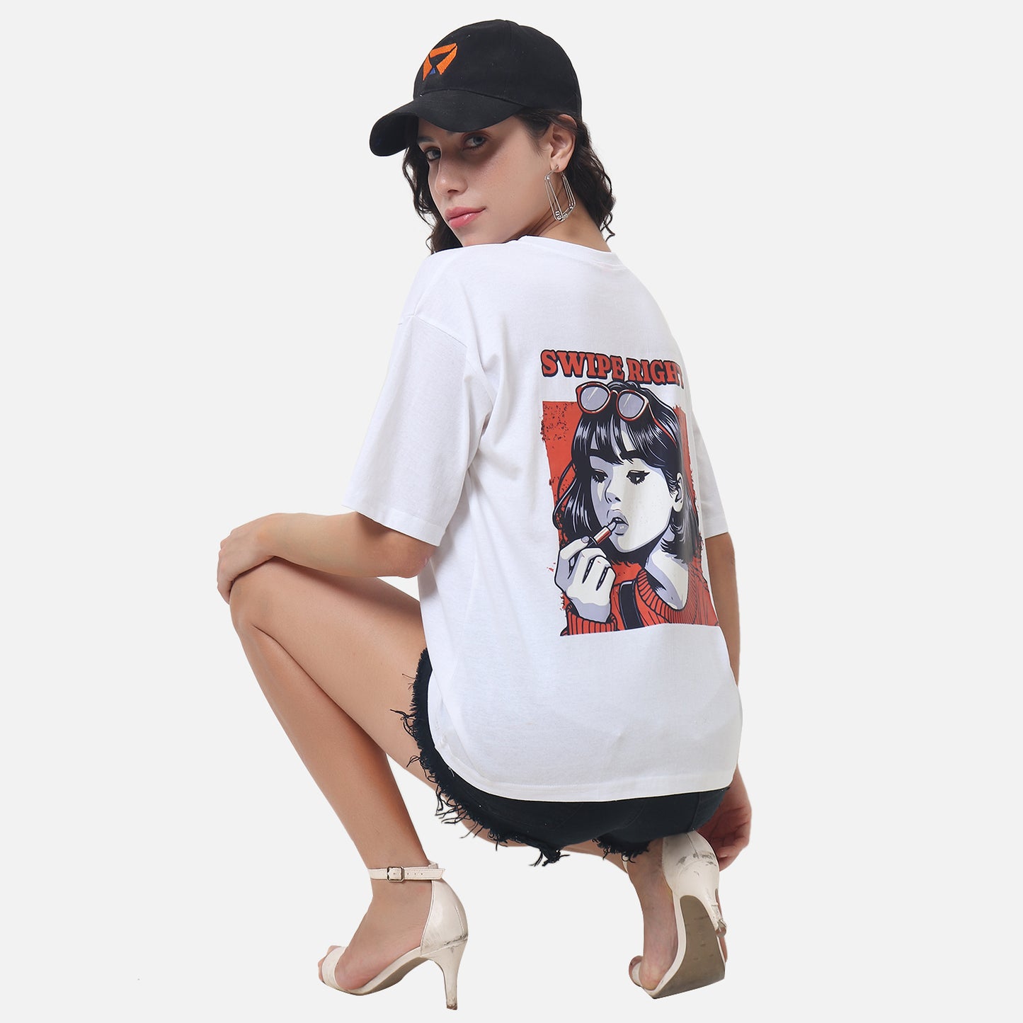Swipe Right Graphic Tee White Edition