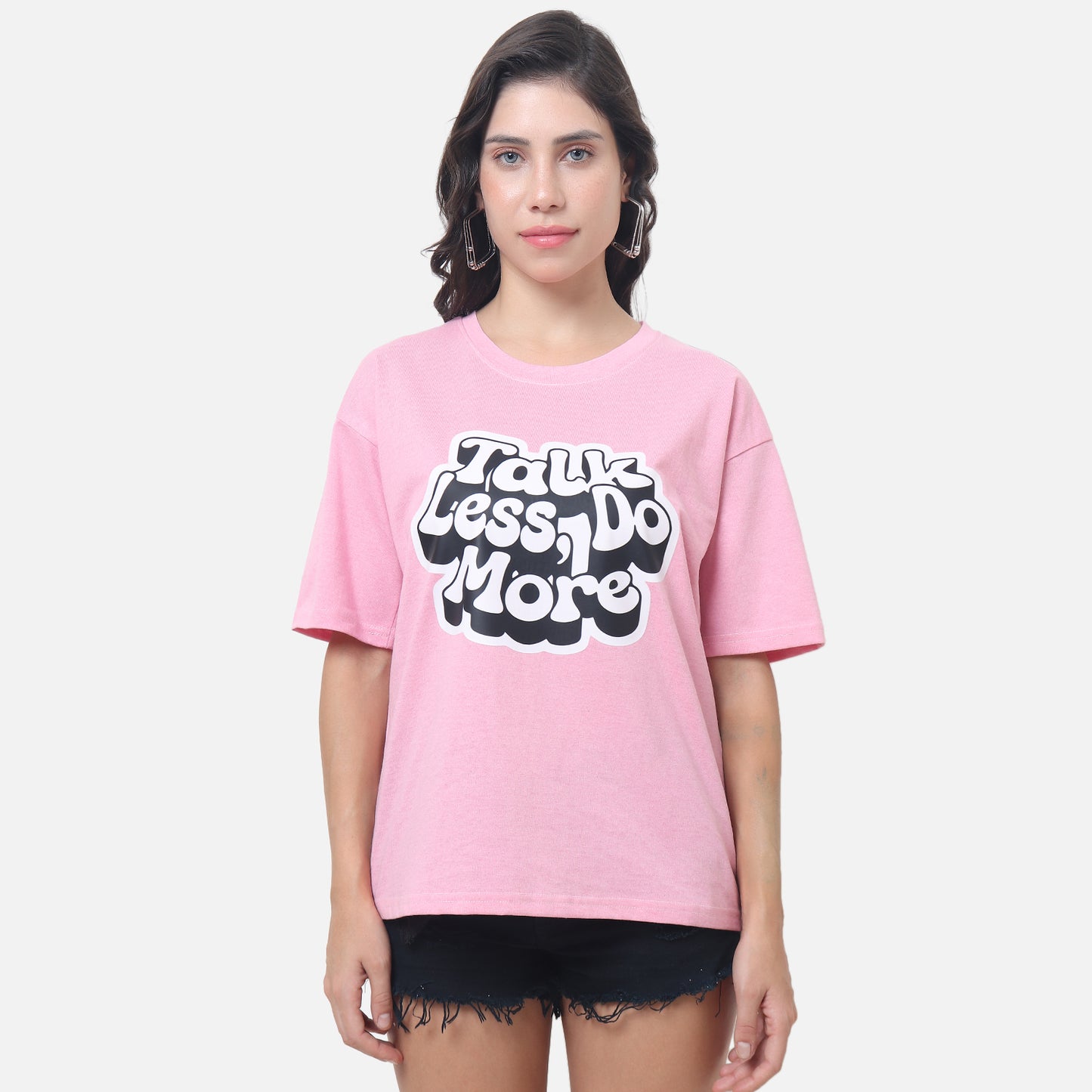 Talk Less Do More Motivational Tee Soft Pink