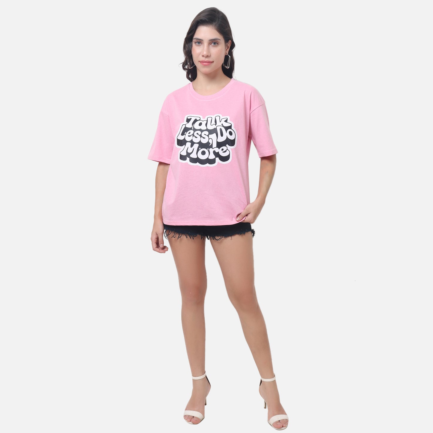 Talk Less Do More Motivational Tee Soft Pink