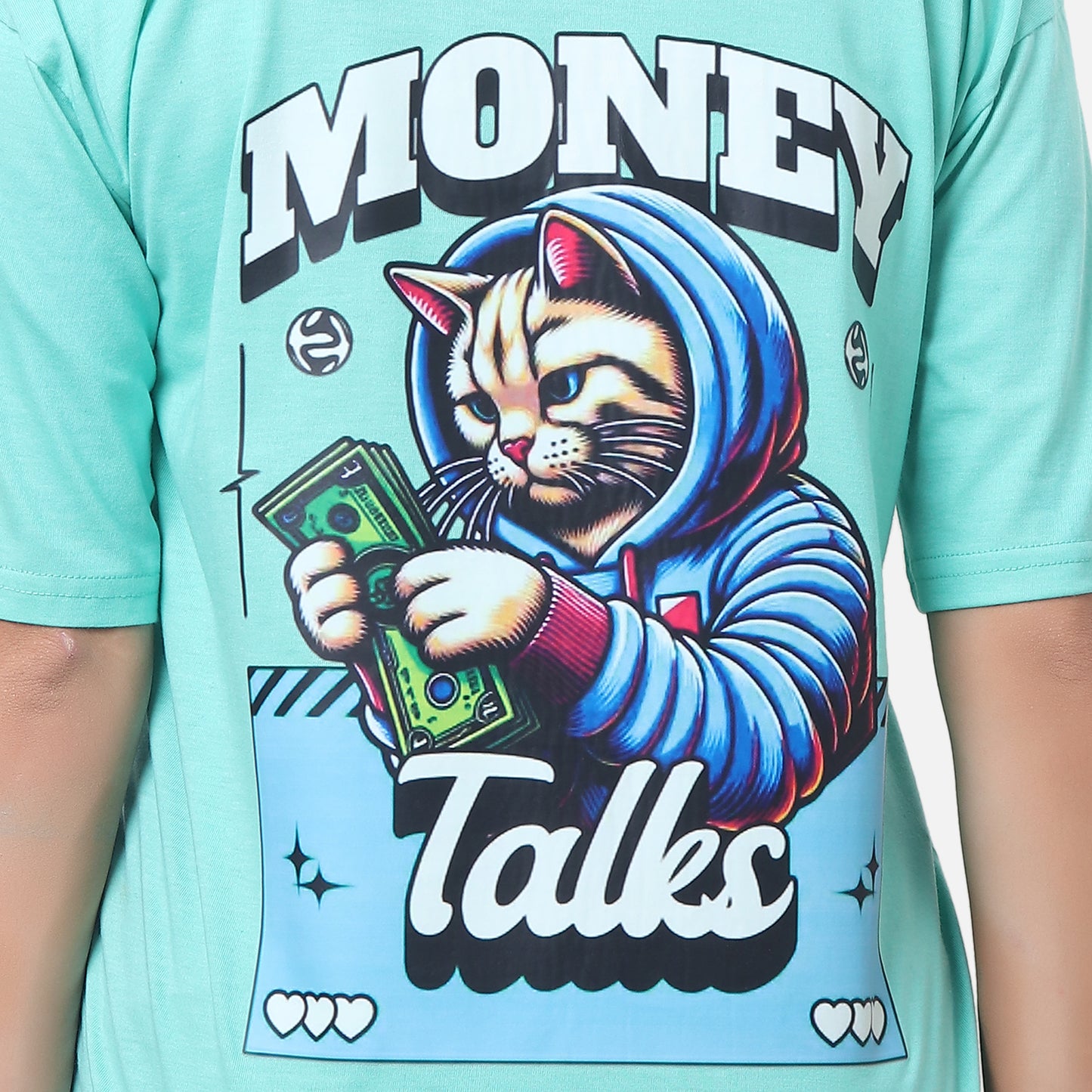 Women's Mint Green "Money Talks" Graphic T-Shirt