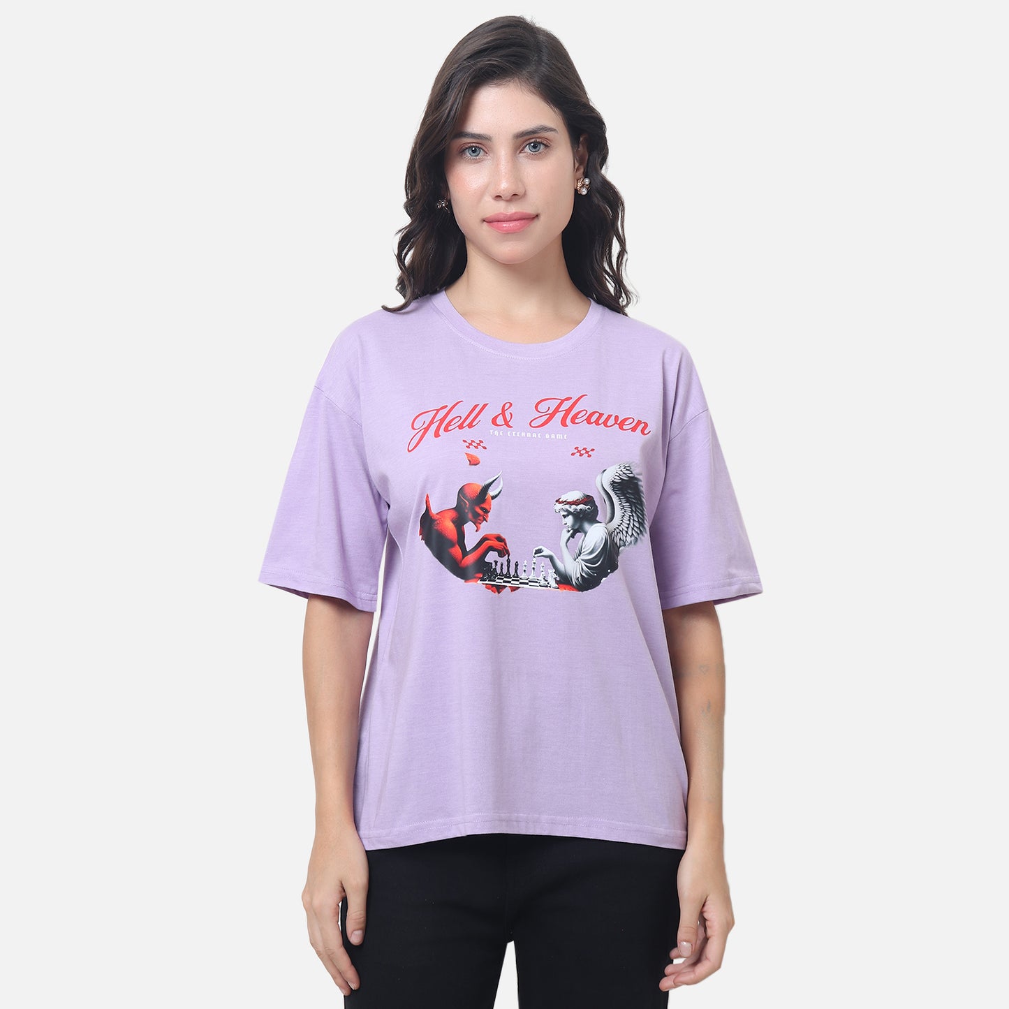 Edgy Graphic T-Shirt Lavender Purple