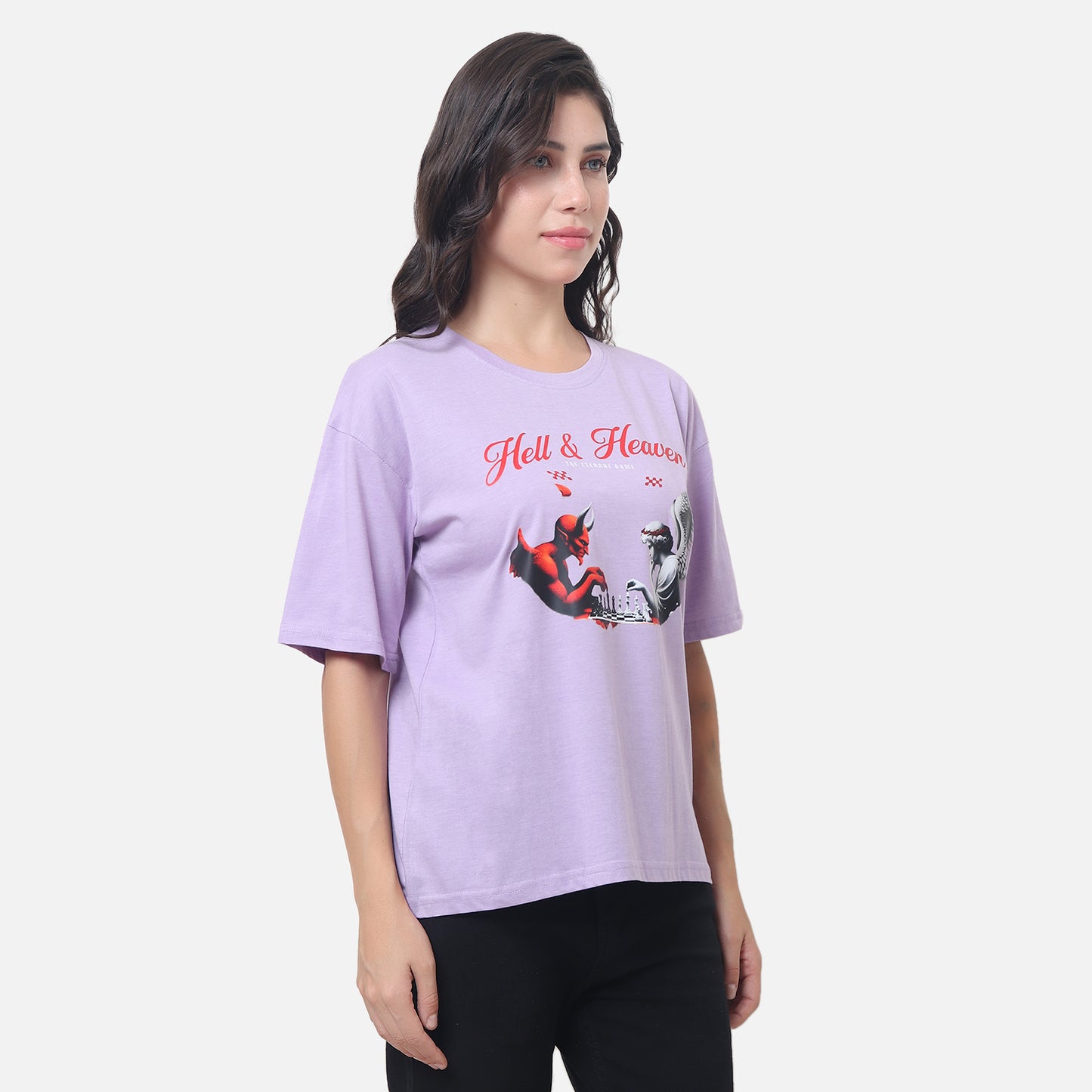 Edgy Graphic T-Shirt Lavender Purple