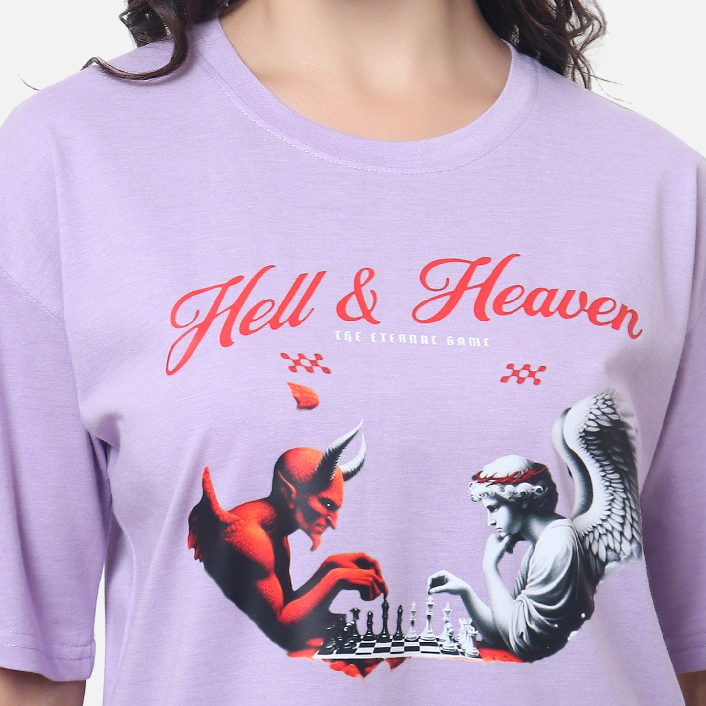 Edgy Graphic T-Shirt Lavender Purple