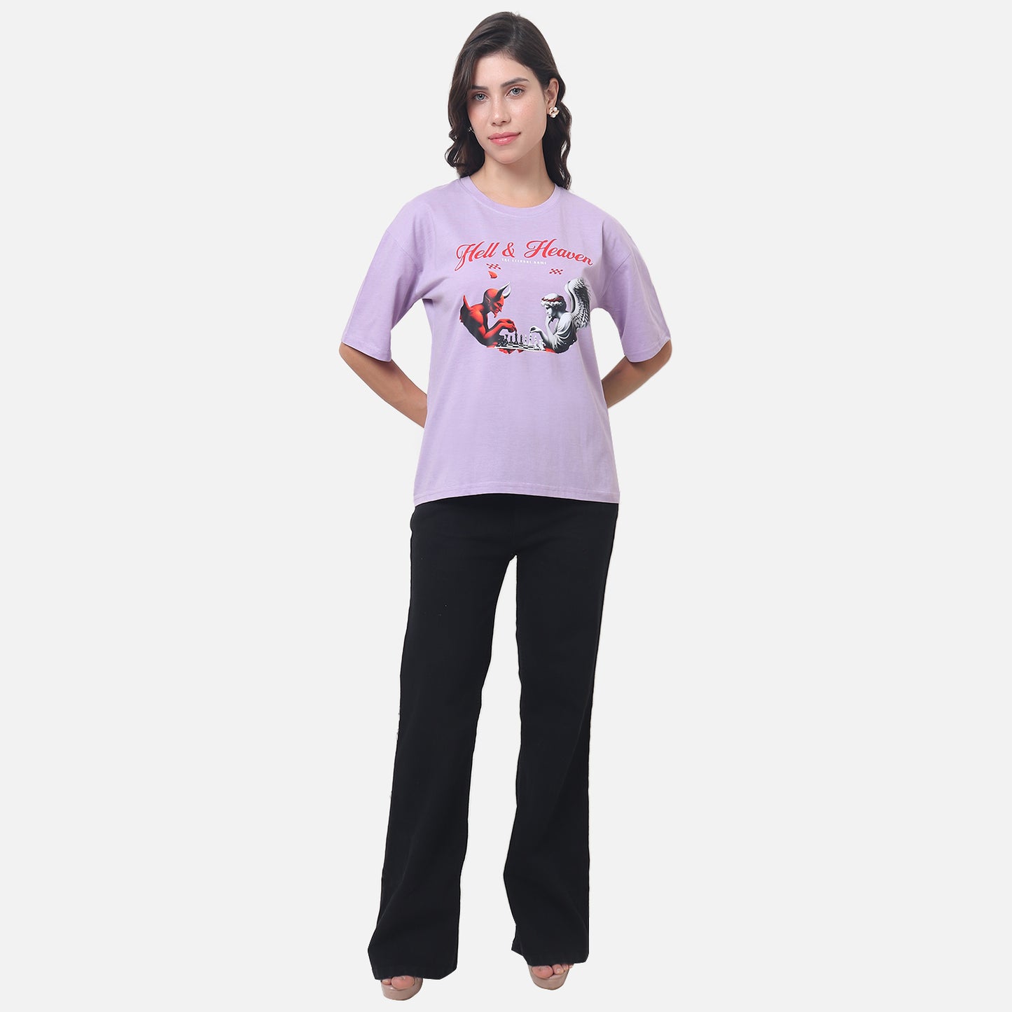 Edgy Graphic T-Shirt Lavender Purple
