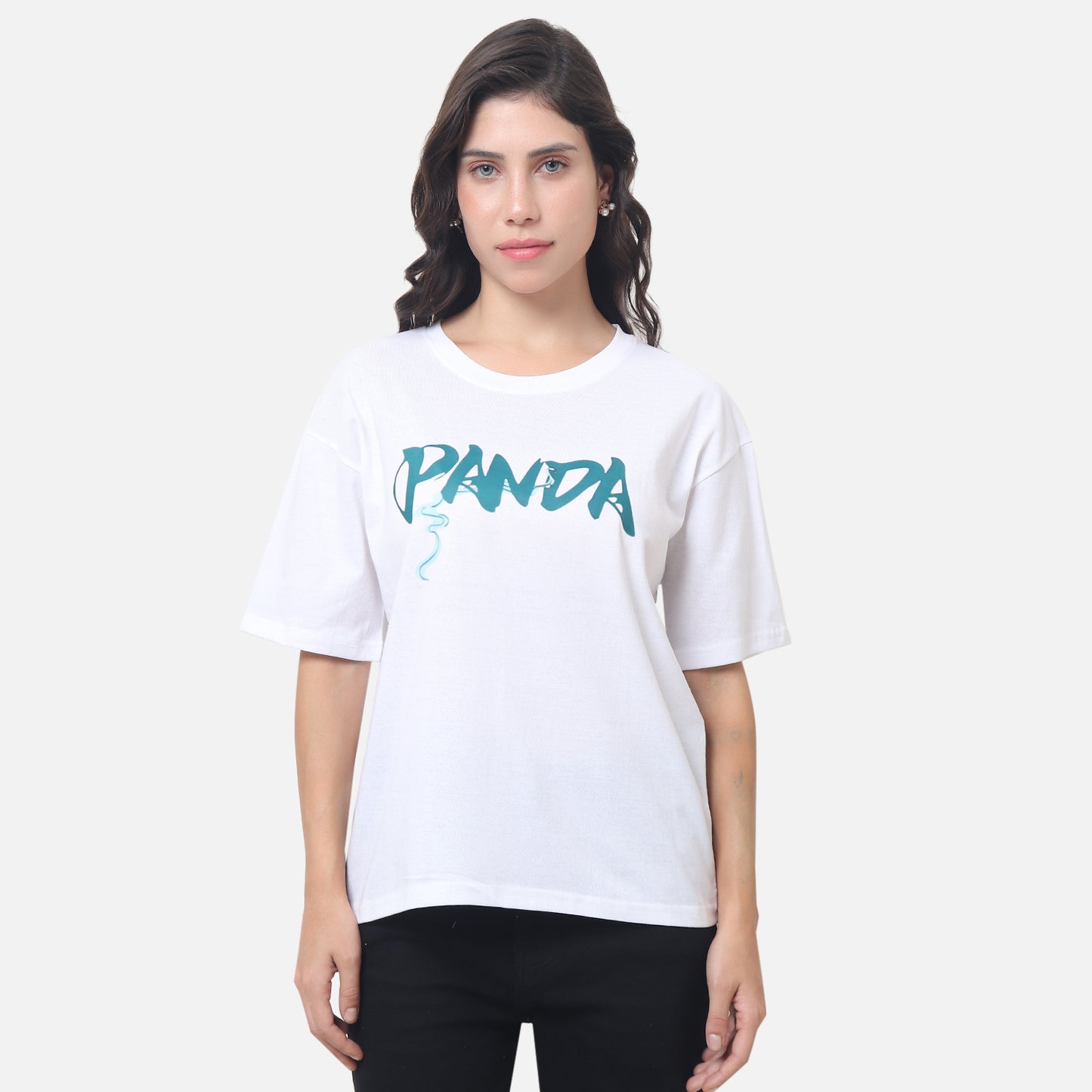 Minimalist Panda Graphic T-Shirt - Classic White