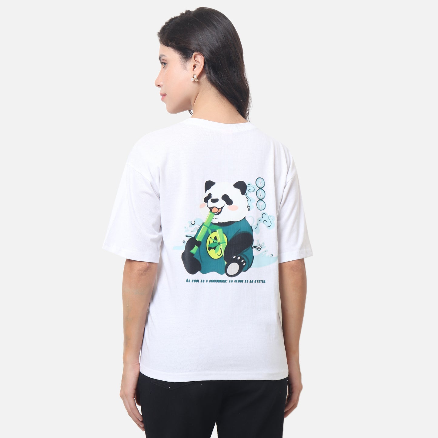 Minimalist Panda Graphic T-Shirt - Classic White