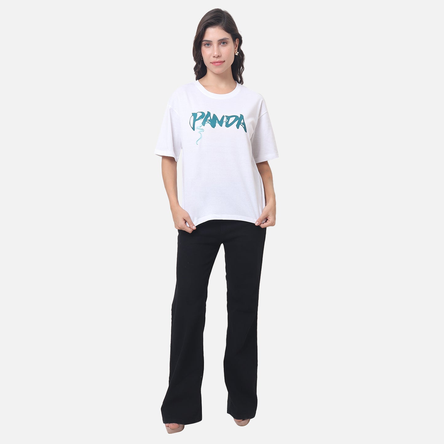 Minimalist Panda Graphic T-Shirt - Classic White