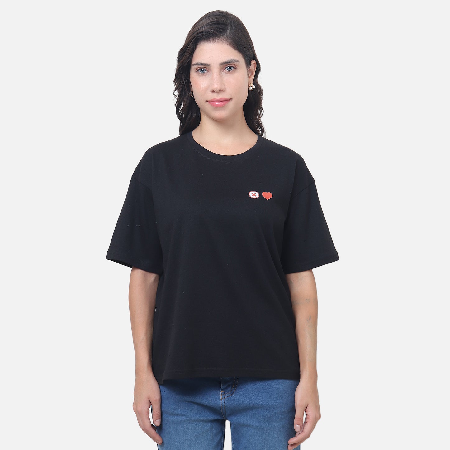 Swipe Right Babe Anime Attitude Tee in Black