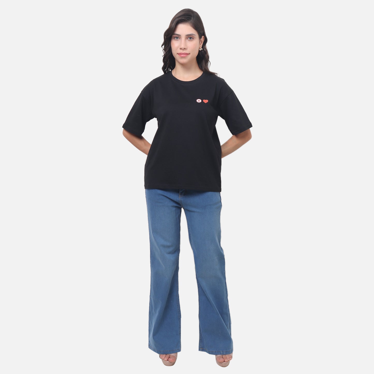 Swipe Right Babe Anime Attitude Tee in Black
