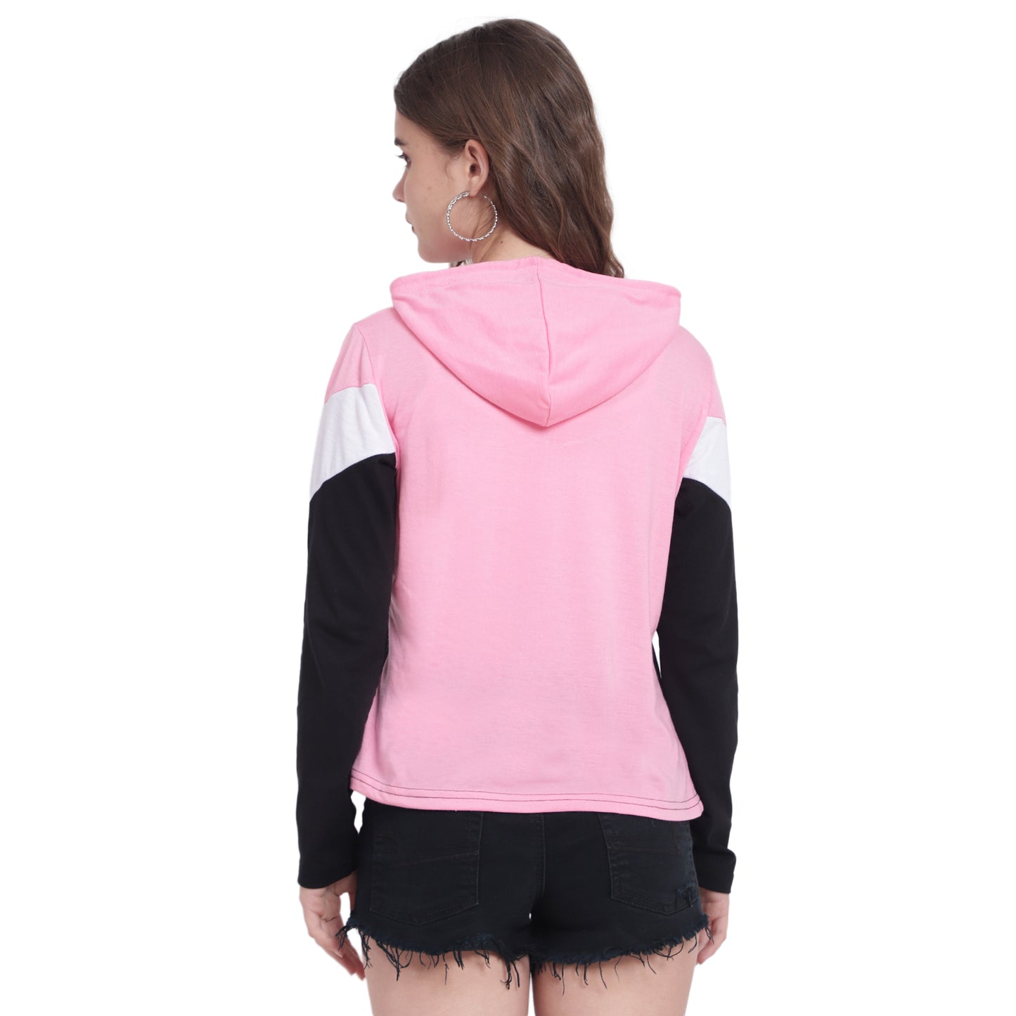 💖 Women’s Colorblock Cotton Hoodie T-Shirt – Bold Looks, Soft Comfort