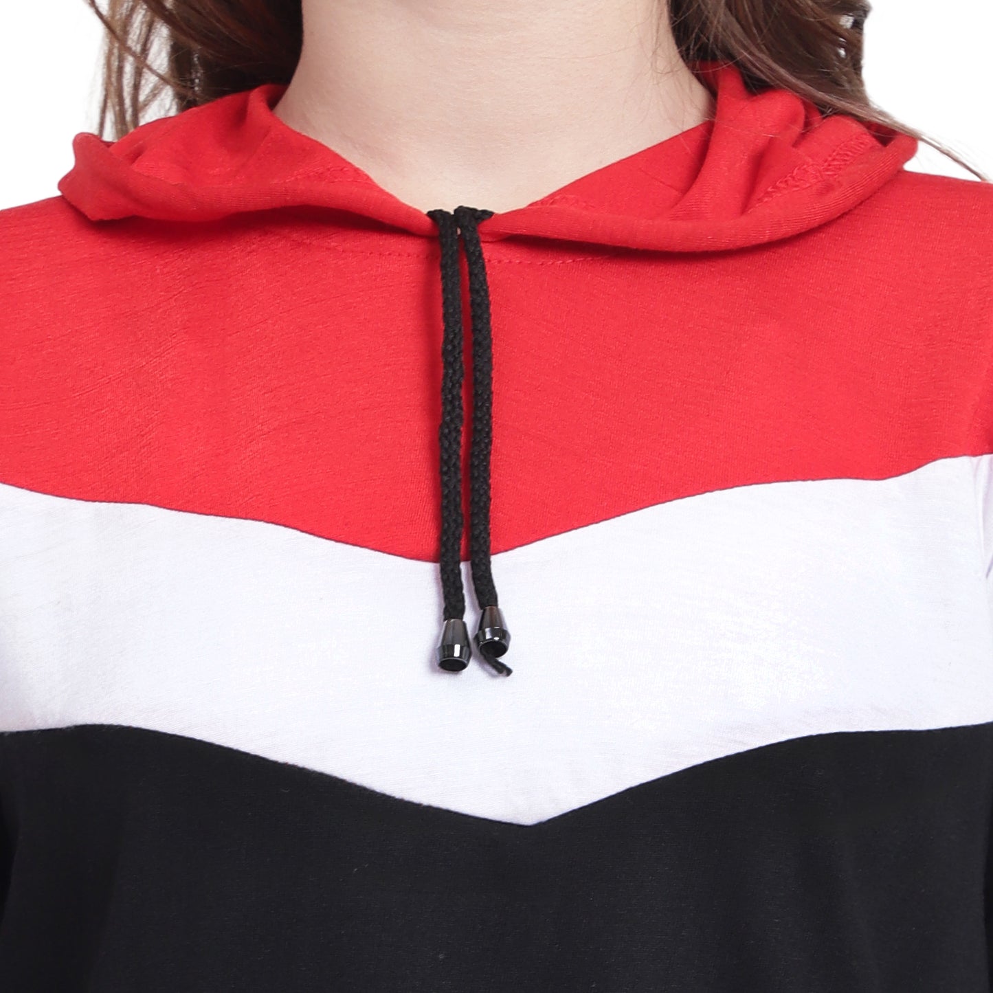 🔥 Be Bold, Be You – Women’s Colorblock Cotton Hoodie T-Shirt