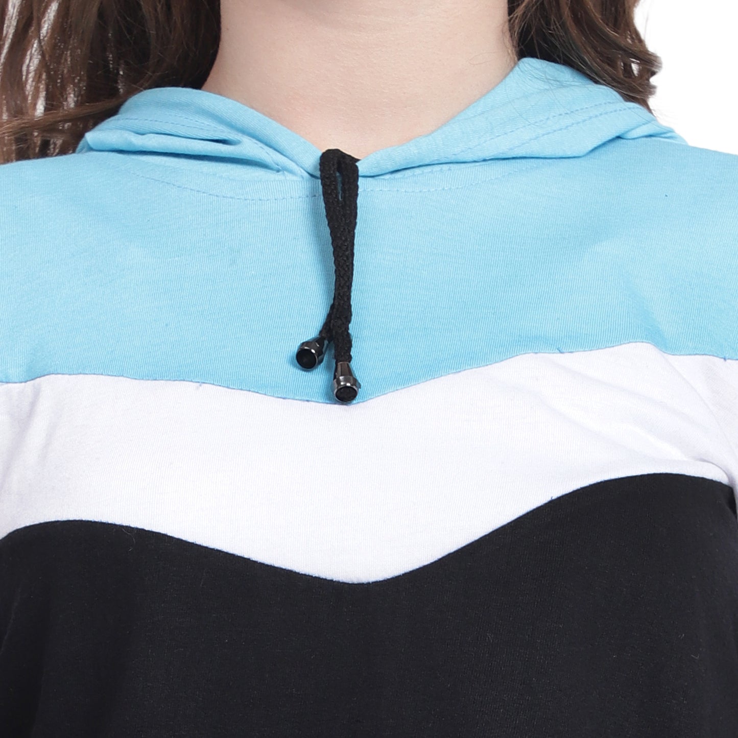 💙 Women’s Colorblock Cotton Hoodie T-Shirt – Feel Confident, Look Effortless