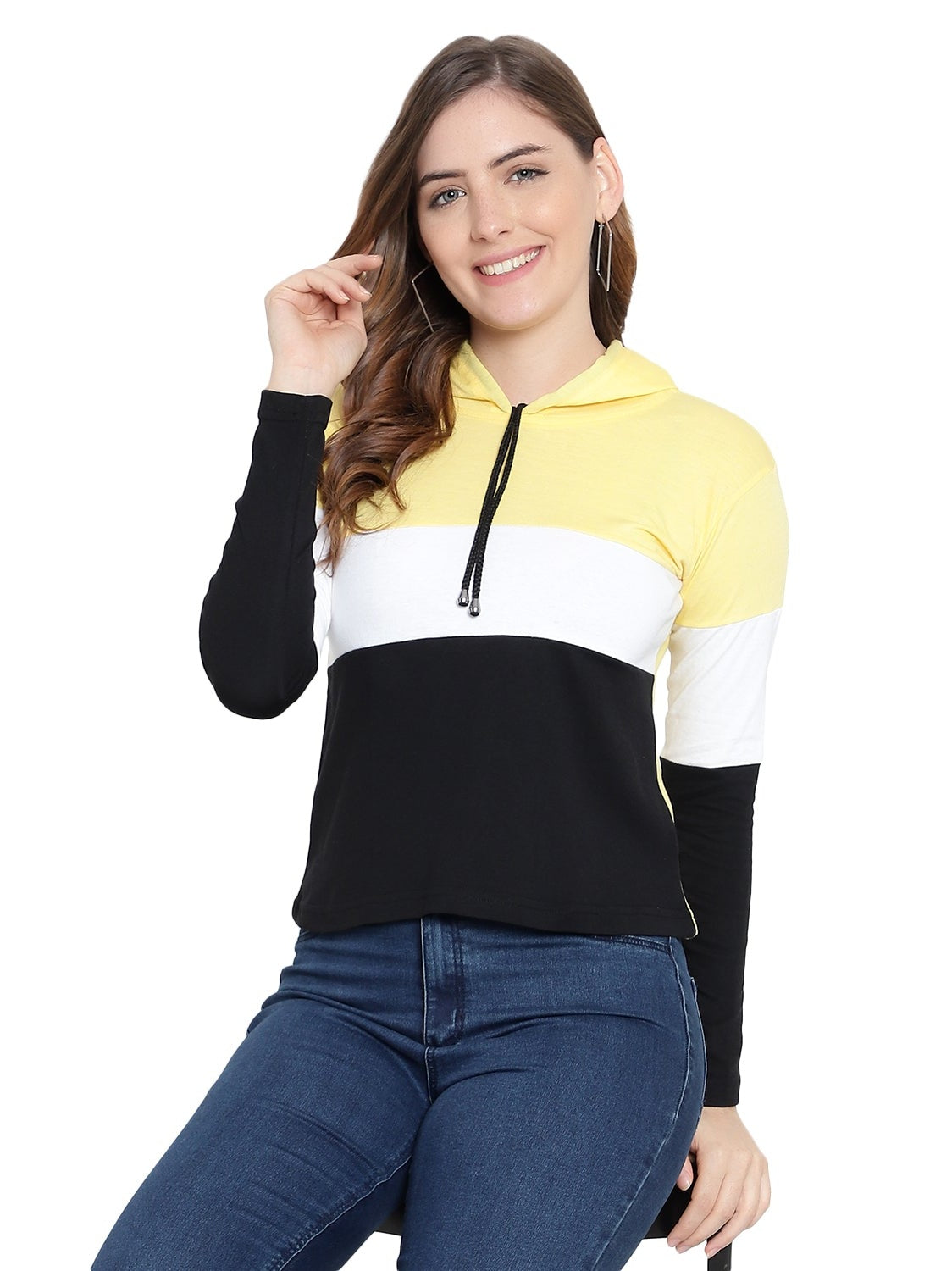 Women's Full Sleeves Hoodie T-Shirt – Round Neck Casual Wear