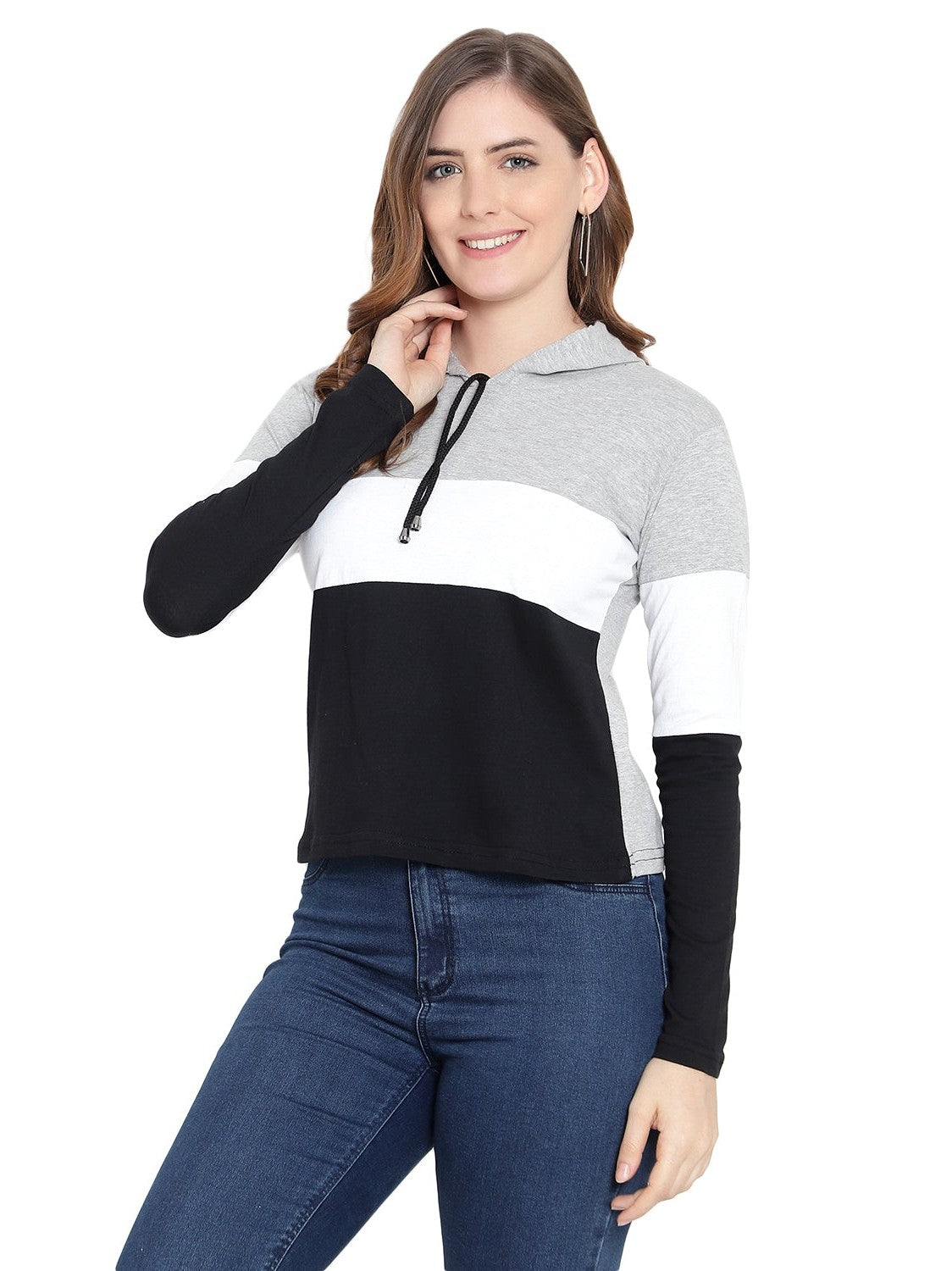 Women's Full Sleeves Hoodie T-Shirt – Round Neck Casual Wear