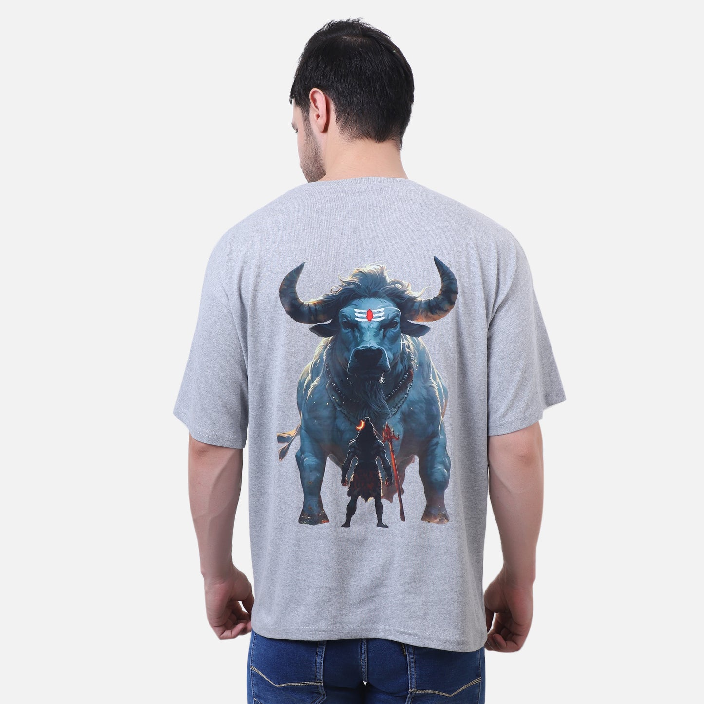 Lord Shiva & Nandi Printed T-Shirt – Mythical Strength in Modern Street Style