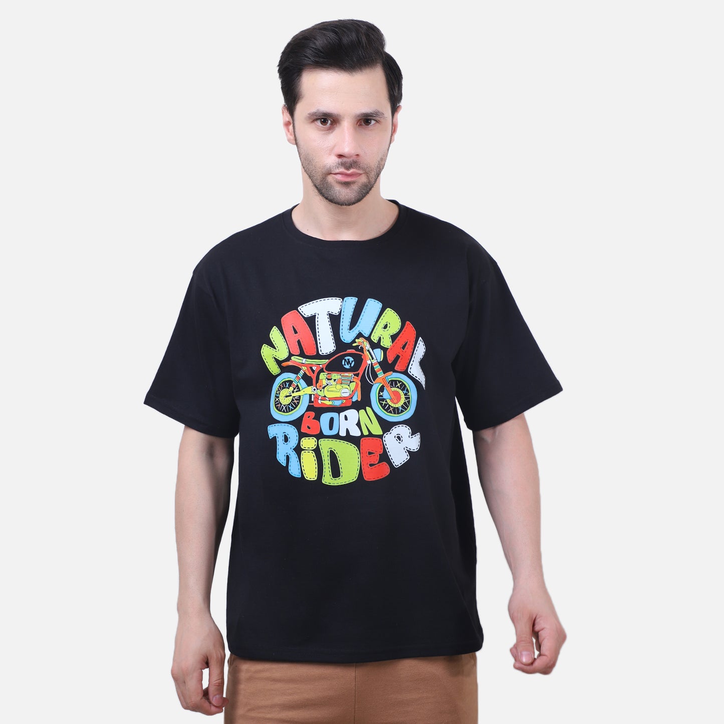 Natural Born Rider T-Shirt – Black Unisex Biker Graphic Tee