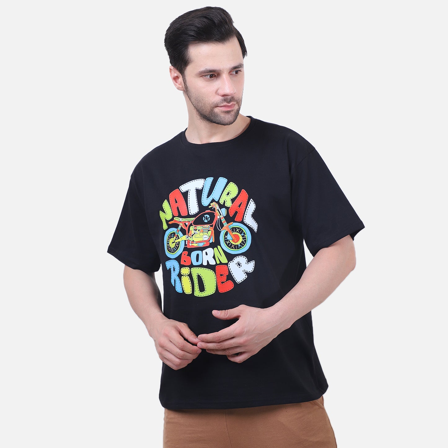 Natural Born Rider T-Shirt – Black Unisex Biker Graphic Tee