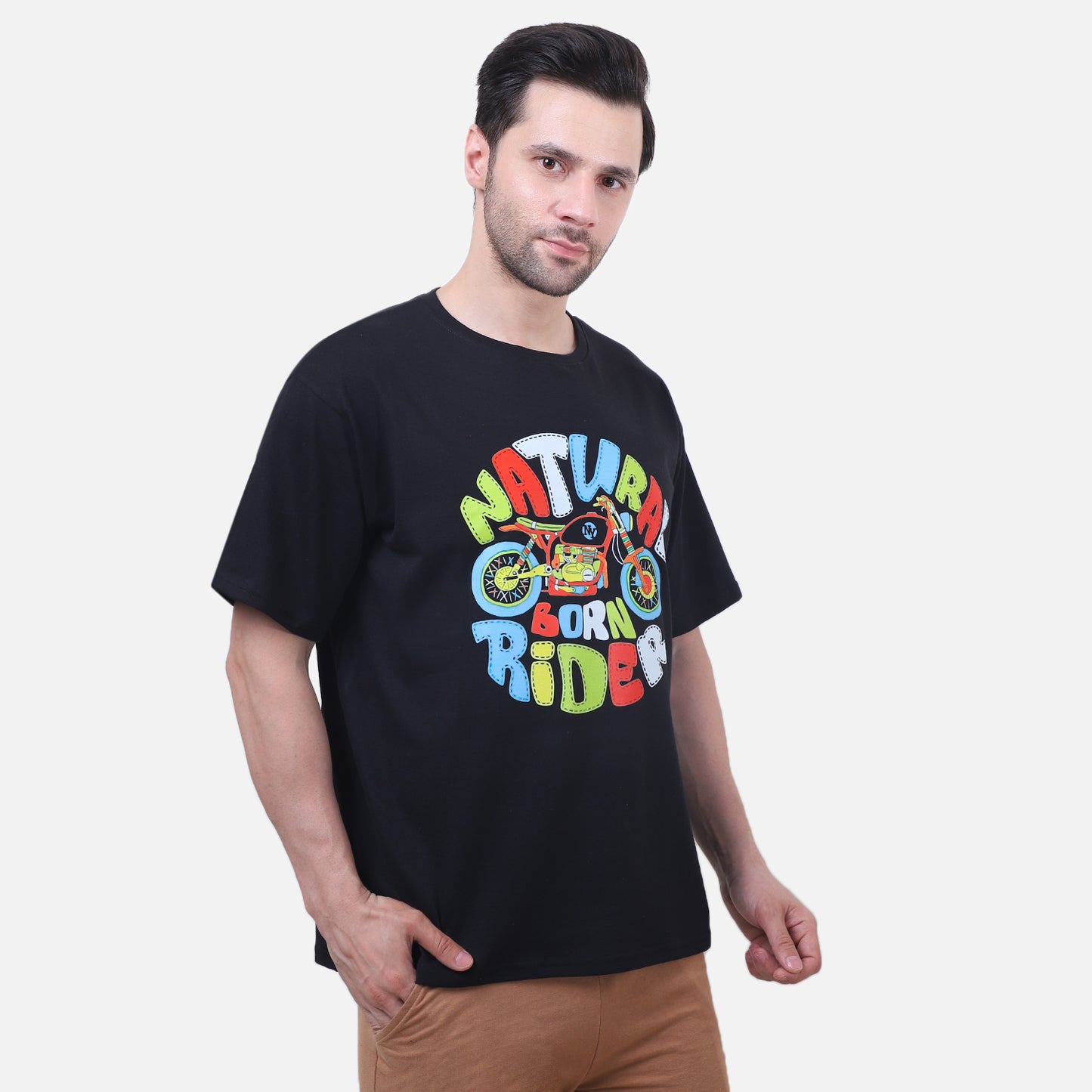 Natural Born Rider T-Shirt – Black Unisex Biker Graphic Tee
