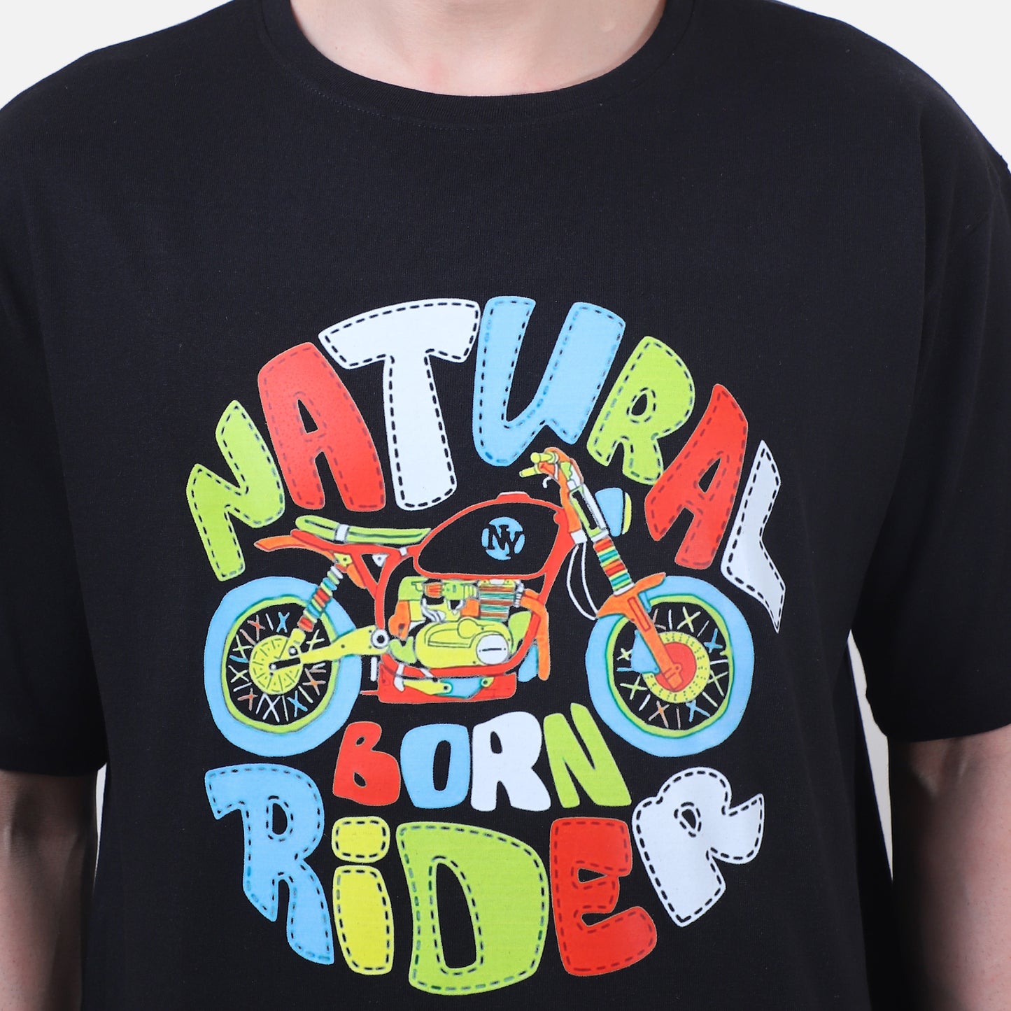 Natural Born Rider T-Shirt – Black Unisex Biker Graphic Tee