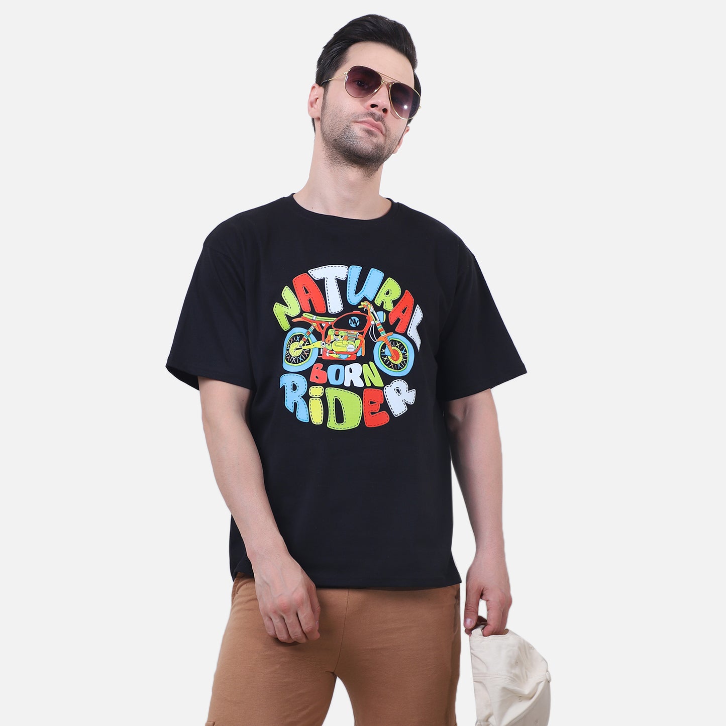 Natural Born Rider T-Shirt – Black Unisex Biker Graphic Tee