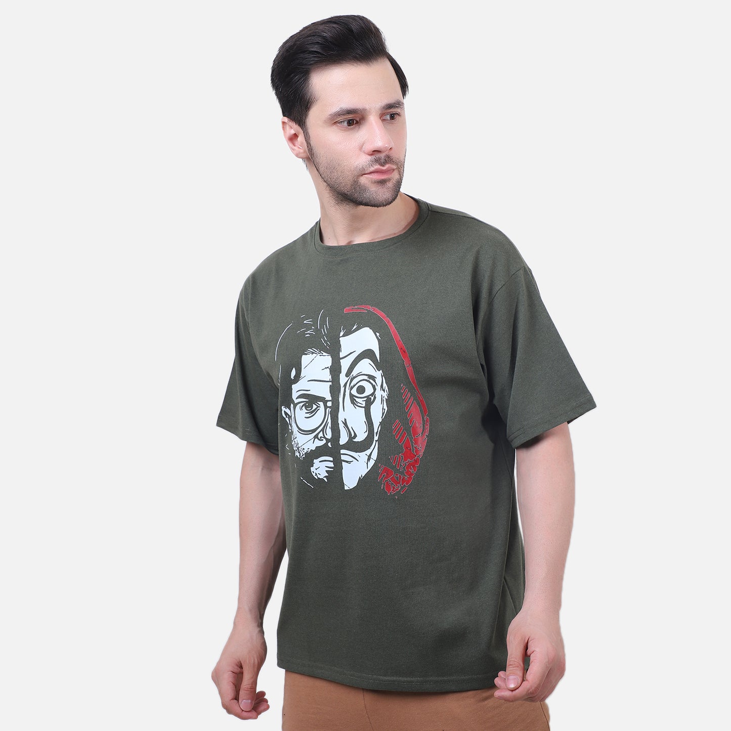 Money Heist Graphic Half Face Printed T-Shirt