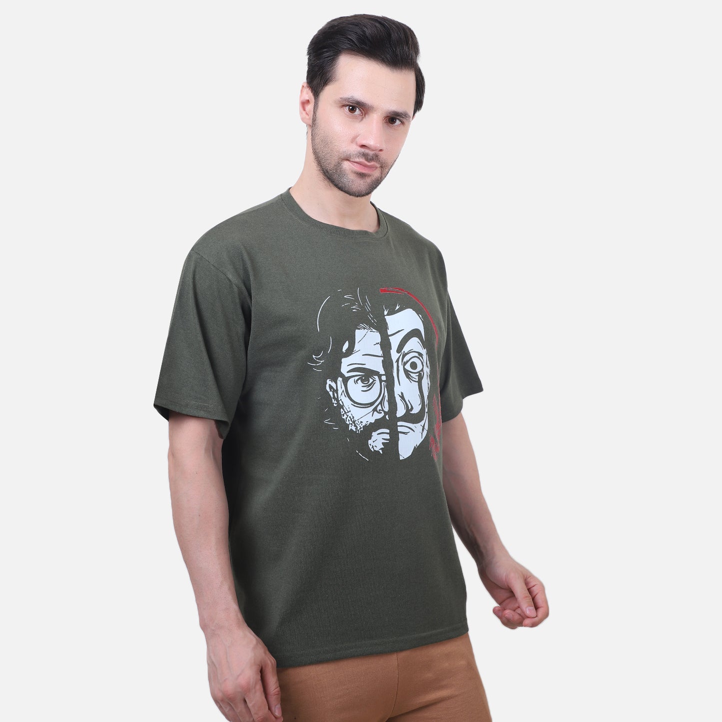 Money Heist Graphic Half Face Printed T-Shirt