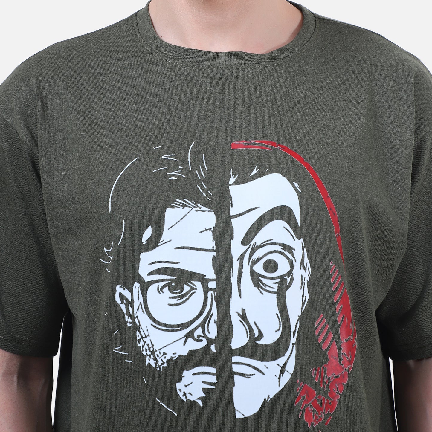Money Heist Graphic Half Face Printed T-Shirt