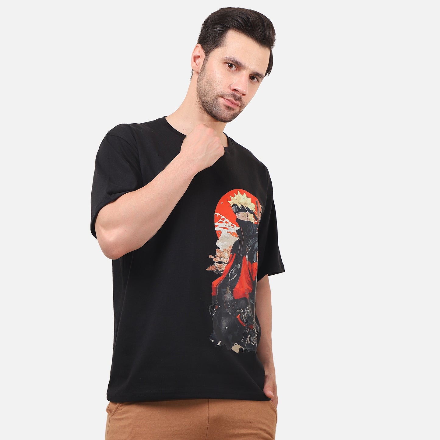 Cyber Ninja Samurai Graphic T-Shirt – Anime-Inspired Streetwear Tee (Black)