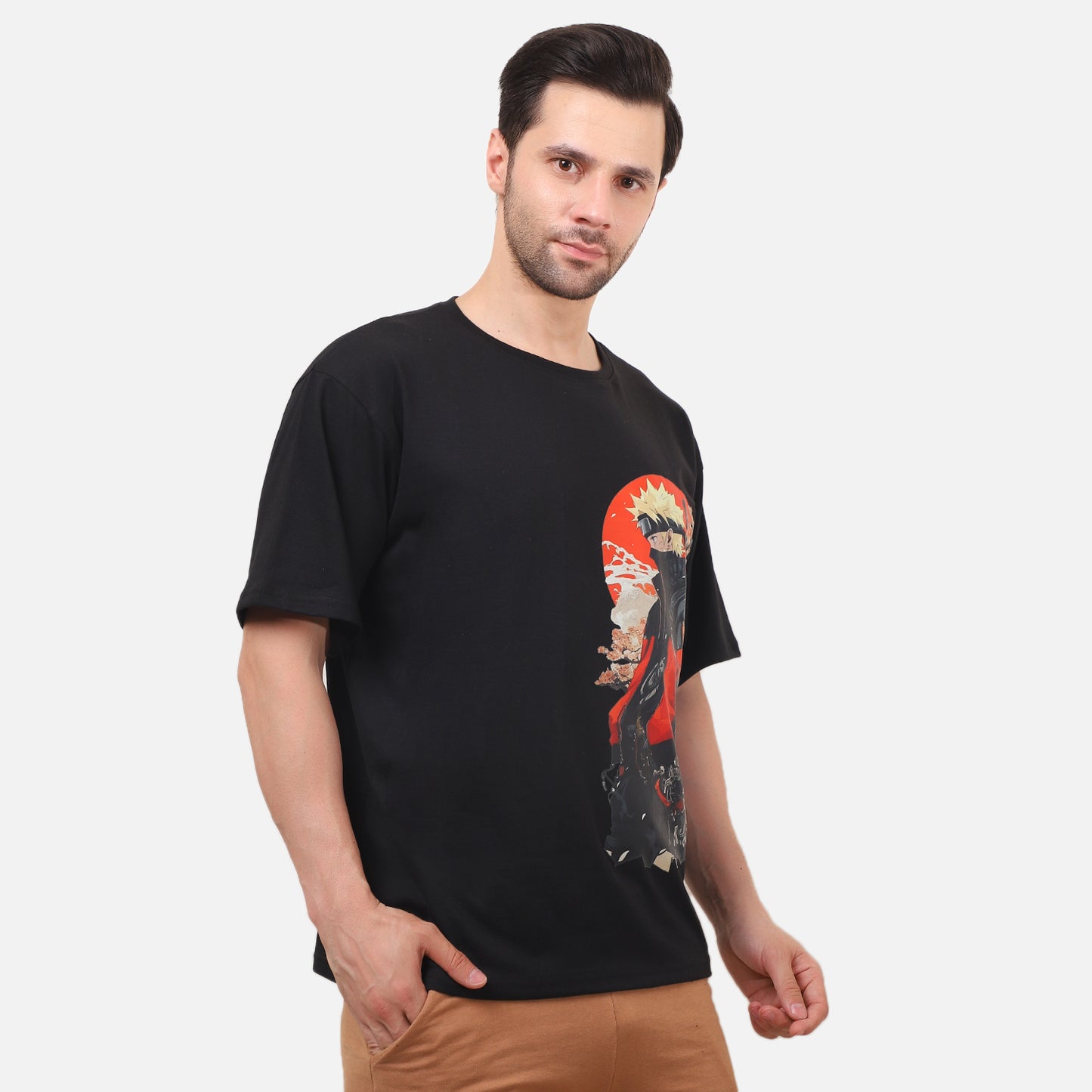 Cyber Ninja Samurai Graphic T-Shirt – Anime-Inspired Streetwear Tee (Black)