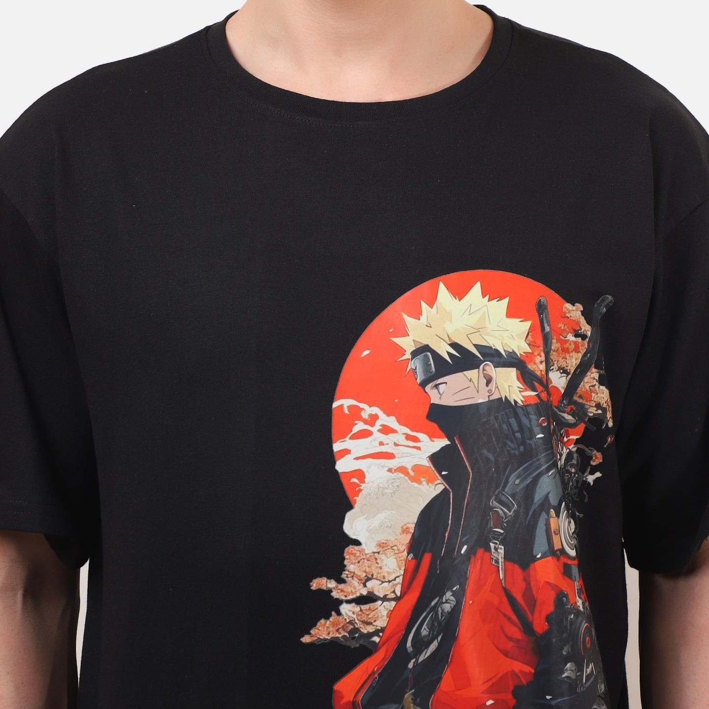 Cyber Ninja Samurai Graphic T-Shirt – Anime-Inspired Streetwear Tee (Black)