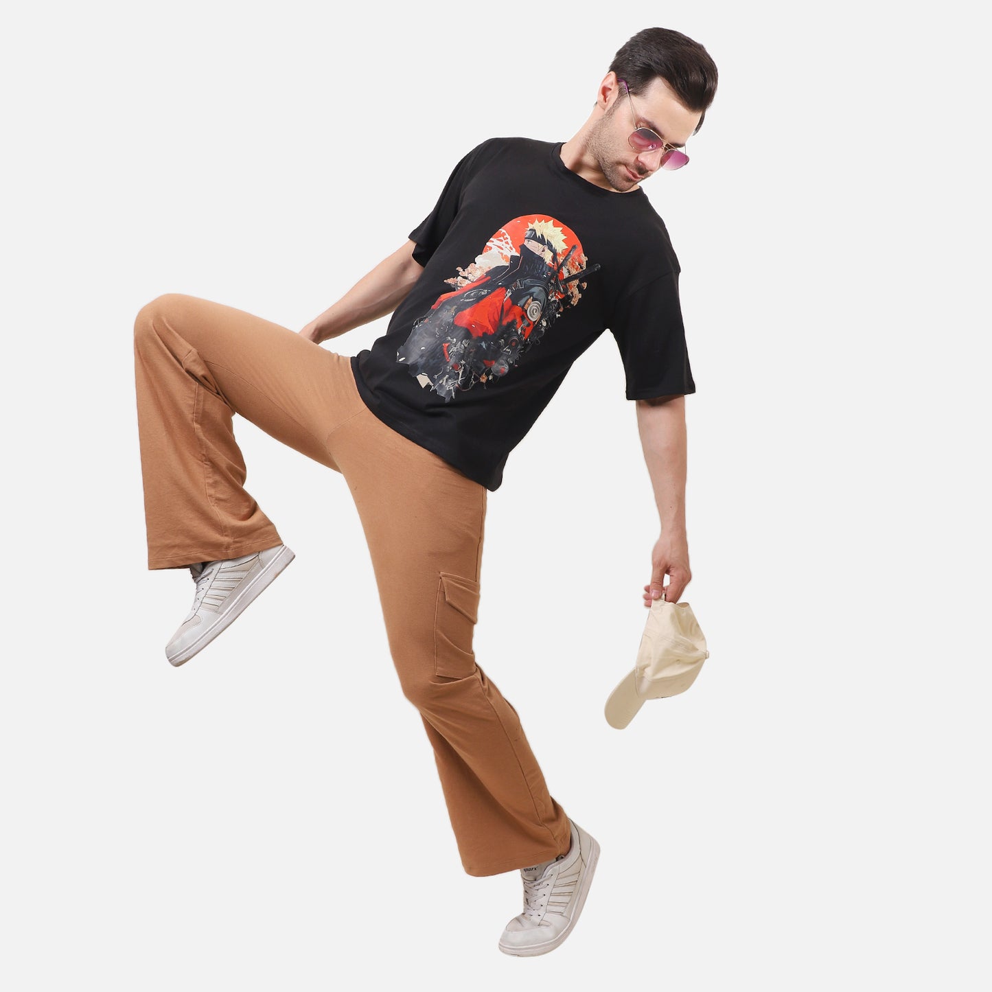 Cyber Ninja Samurai Graphic T-Shirt – Anime-Inspired Streetwear Tee (Black)